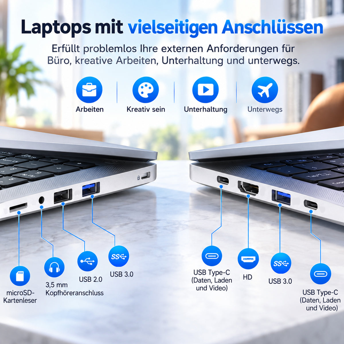 Auusda Laptop 15,6 Zoll, R5 6600U 6-Kern-Prozessor, 12GB DDR5 RAM 256GB PCIe SSD, Notebook (bis zu 4,5 GHz) mit Full HD IPS Display, Beleuchteter Tastatur, 2 Type-C-Anschlüssen, für Büro und Studium