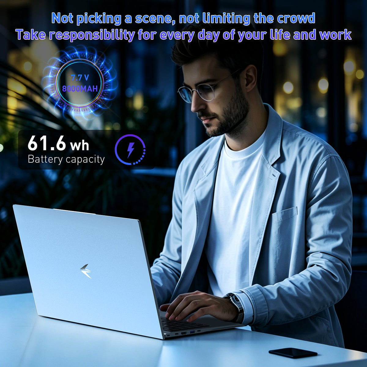 Auusda Laptop 17,3 Zoll Notebook, 16GB DDR4 RAM 256GB SSD, 3250C Prozessor, Fingerabdrucksensor, beleuchtete Tastatur, Ziffernblock, Privacy-Kameraabdeckung, leichtes Notebook für Schule & Büro