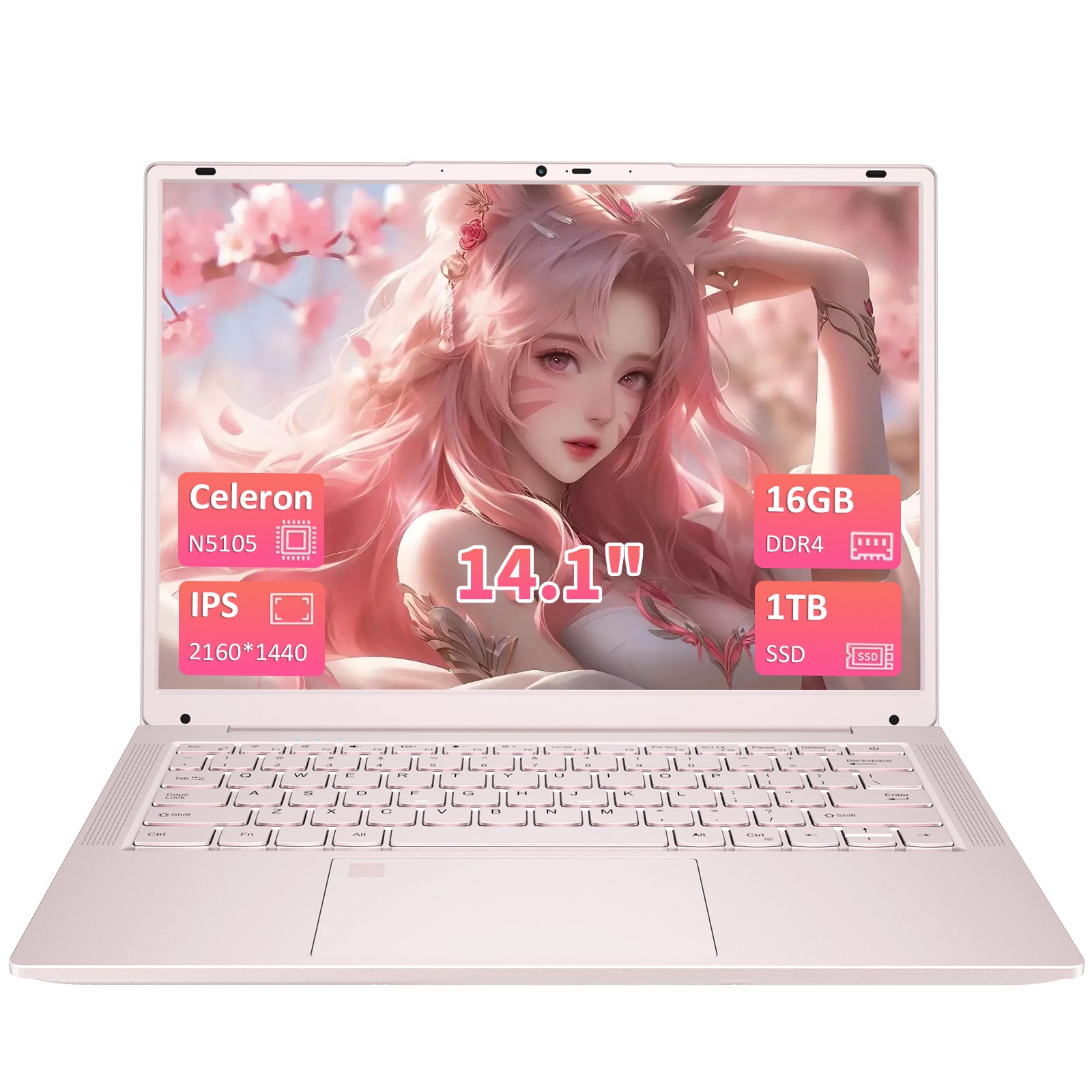Auusda T140J N5105 16 GB DDR4 + 1 TB SSD, Pink