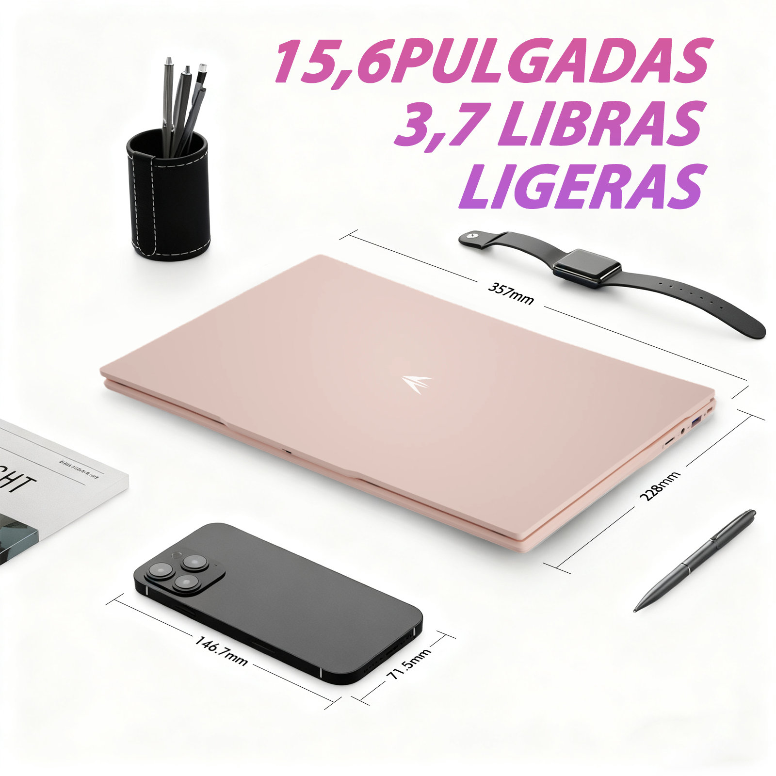Auusda Laptop 15,6 Zoll, Prozessor N5100 (2,8 GHz), 16 GB RAM, 512 GB SSD | 1920×1080, 6000 mAh , Dualband-Wifi, Bluetooth 4.2, integrierte Webcam, leicht mit 1,6 kg