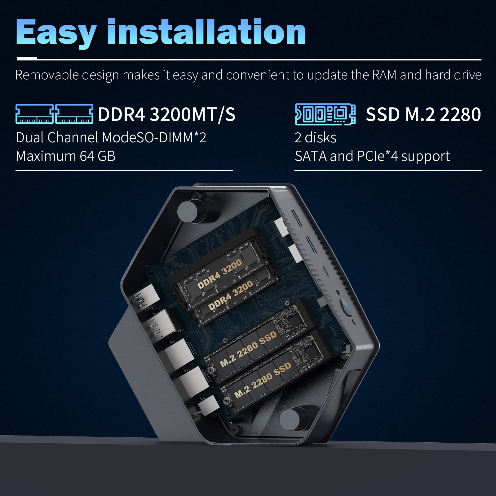 Auusda GH9 Mini PC – Intel i9-12900H | 32GB RAM + 1TB SSD | Triple Display