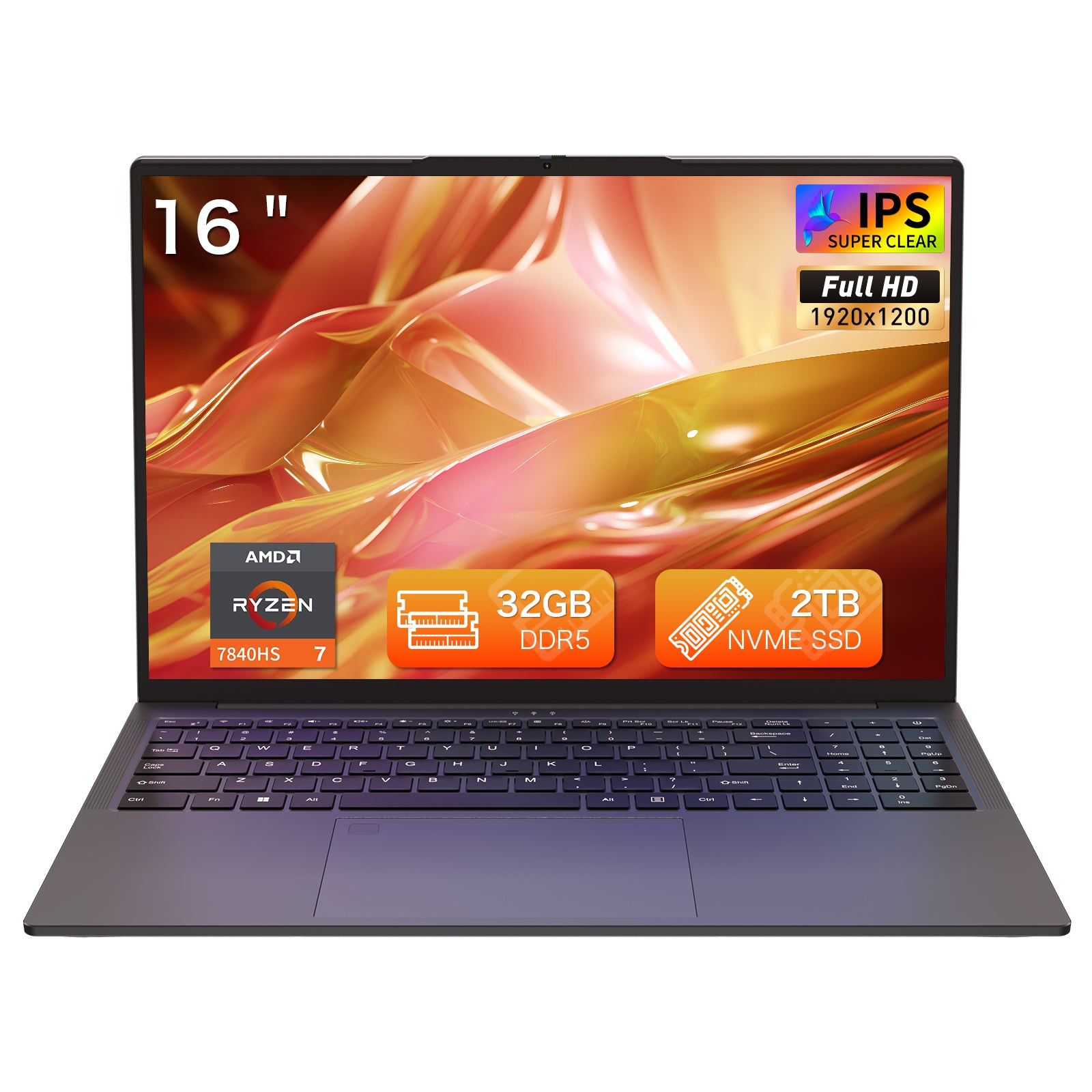 Auusda T160R Gaming Laptop AMD Ryzen 7-7840HS 32+2TB,Grey