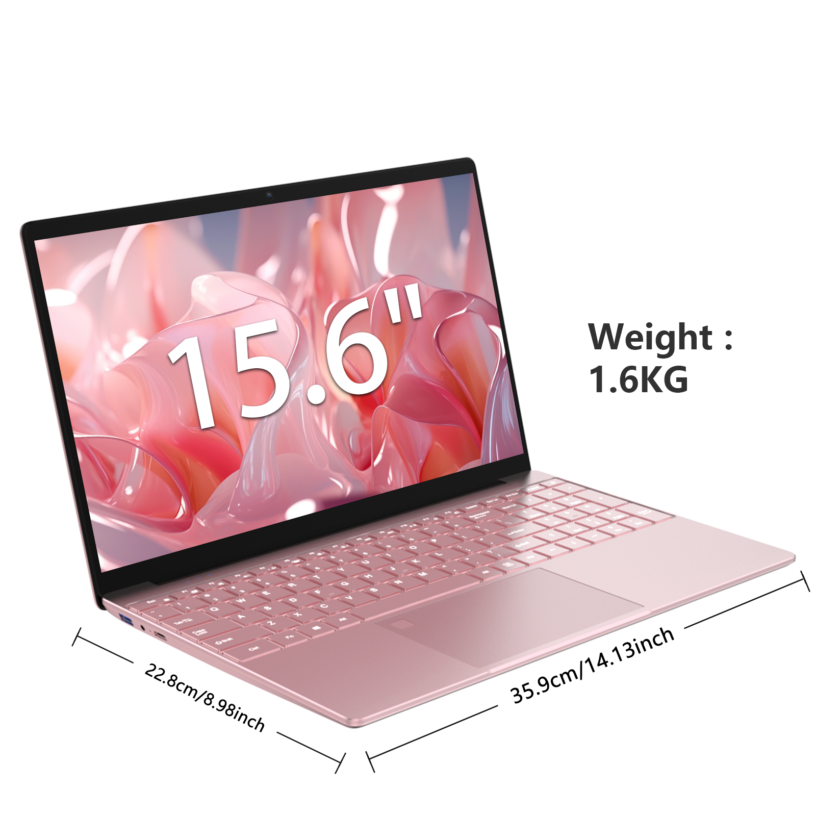 Auusda T152A Business Laptop - Intel N150 CPU,32GB RAM 1TB SSD,Pink