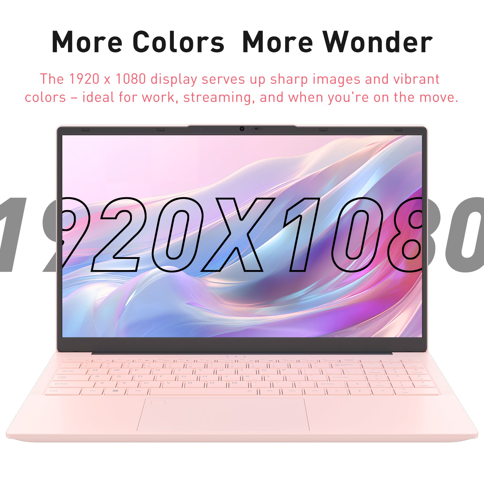 Laptop 15.6 Inch PC, 16GB Dual RAM 1024GB SSD, Ordinateur Portable, Type-C Full Function, Dual-Core Processor Up to 2.8GHz, Backlit Fingerprint Unlock, 1920x1080P FHD, WiFi 5, USB 3.0&2.0, 6000mAh, Pink
