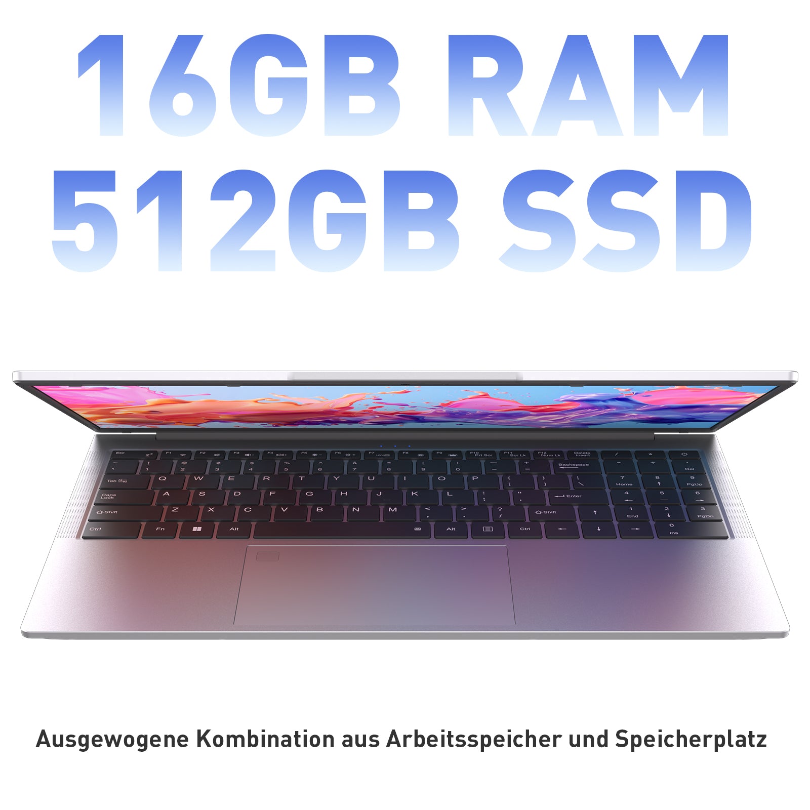auusda Laptop 15.6 Zoll, 16GB DDR4 512GB SSD, Dual-Core 3050E (bis zu 2.80 GHz), Notebook Mit Fingerabdrucksensor, Illuminated Keyboard, Doppellautsprecher, HDMI, Laptop für Schüler und Büro