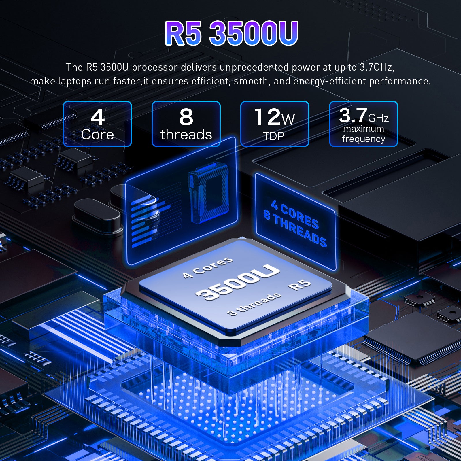 Auusda T160R Gaming Laptop AMD Ryzen 5-3500U 16+1TB,Black