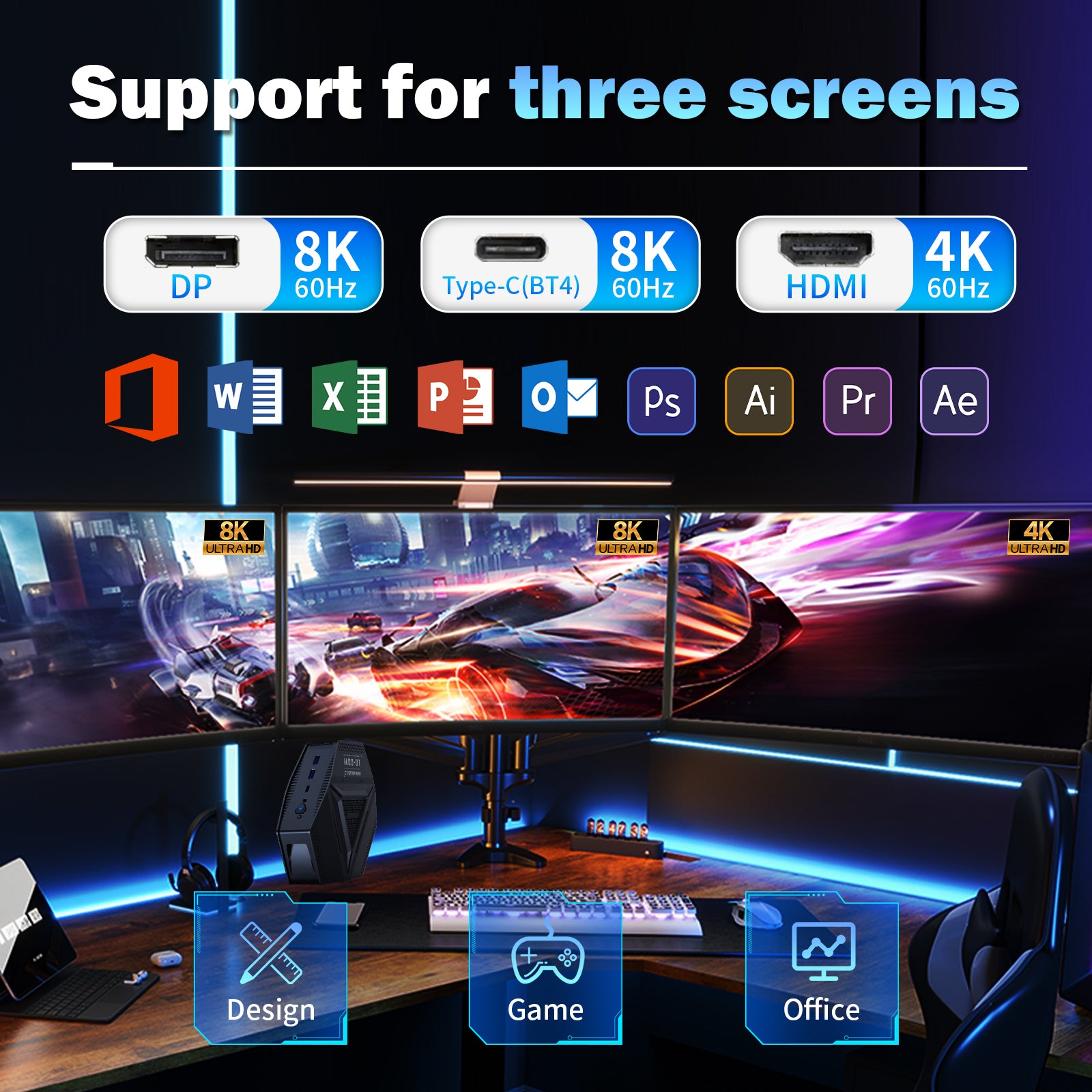 Auusda GH9 Mini PC – Intel i9-12900H | 32GB RAM + 1TB SSD | Triple Display