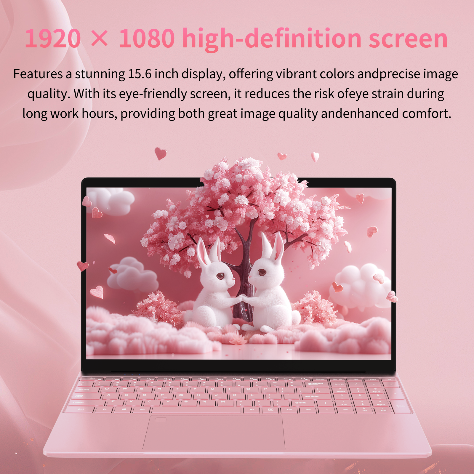 Auusda T152A Business Laptop - Intel N150 CPU,32GB RAM 1TB SSD,Pink