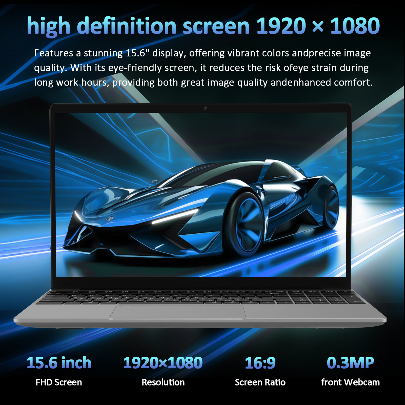 Auusda T152A Business Laptop - Intel N150 CPU,32GB RAM 1TB SSD,Silver