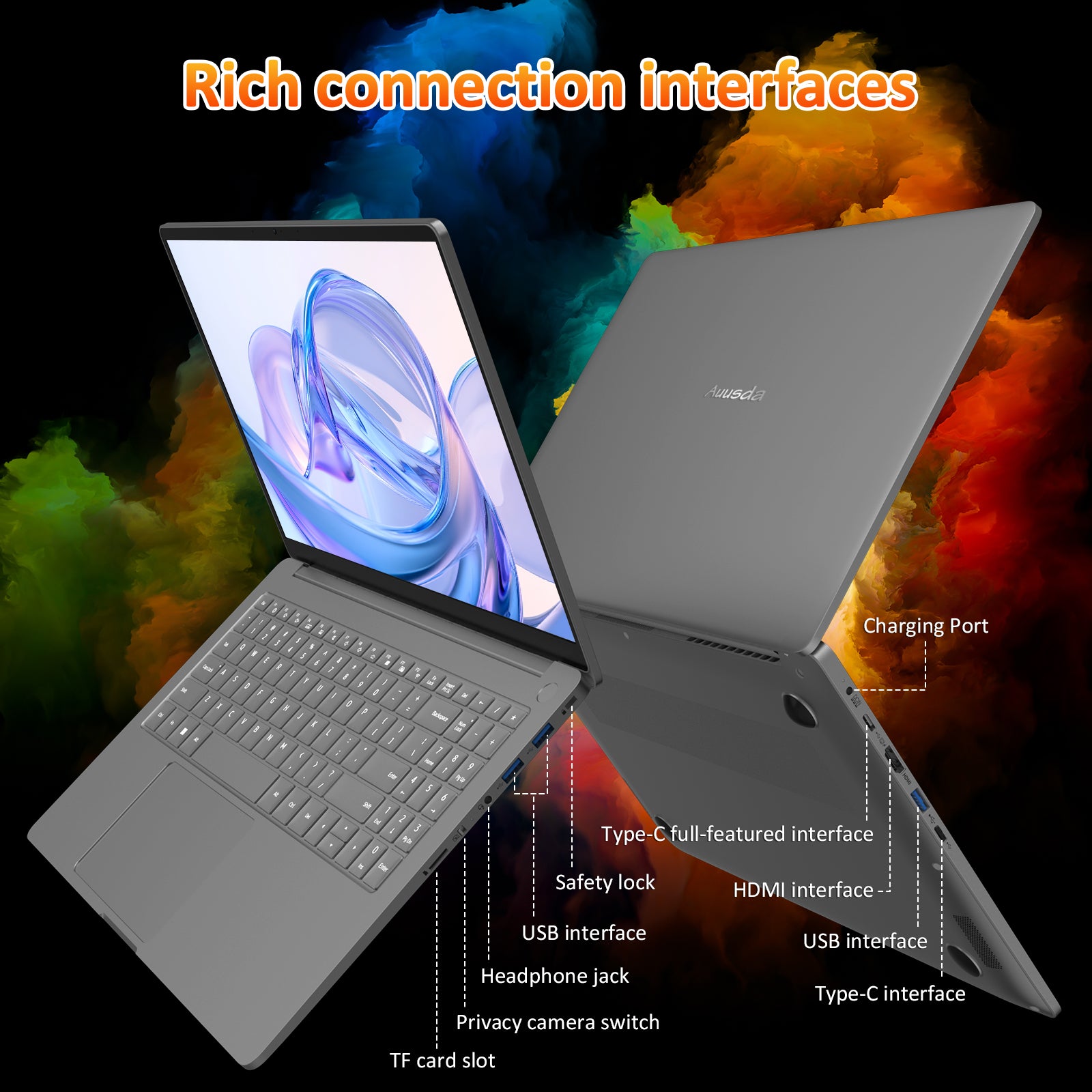 auusda 2025 15.6" IPS Laptop - Ryzen 9 6900HX 16GB RAM 1TB SSD, DDR5, (8-Core 16-Thread, 3.3GHz - 4.9GHz), Backlit Keyboard, Fingerprint Login, Numpad, Computer with 100W Type-C, HDMI, Win 11 Pro, Silver