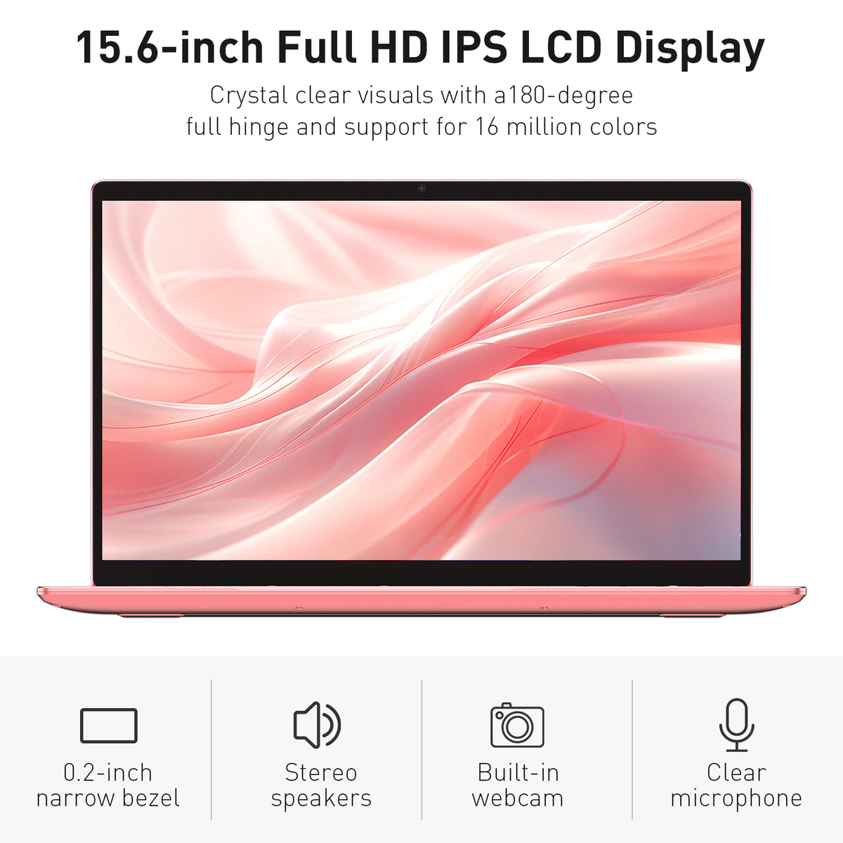 auusda Laptop Computer, 15.6 Inch, 32GB RAM, 1TB SSD NVMe, Rosy
