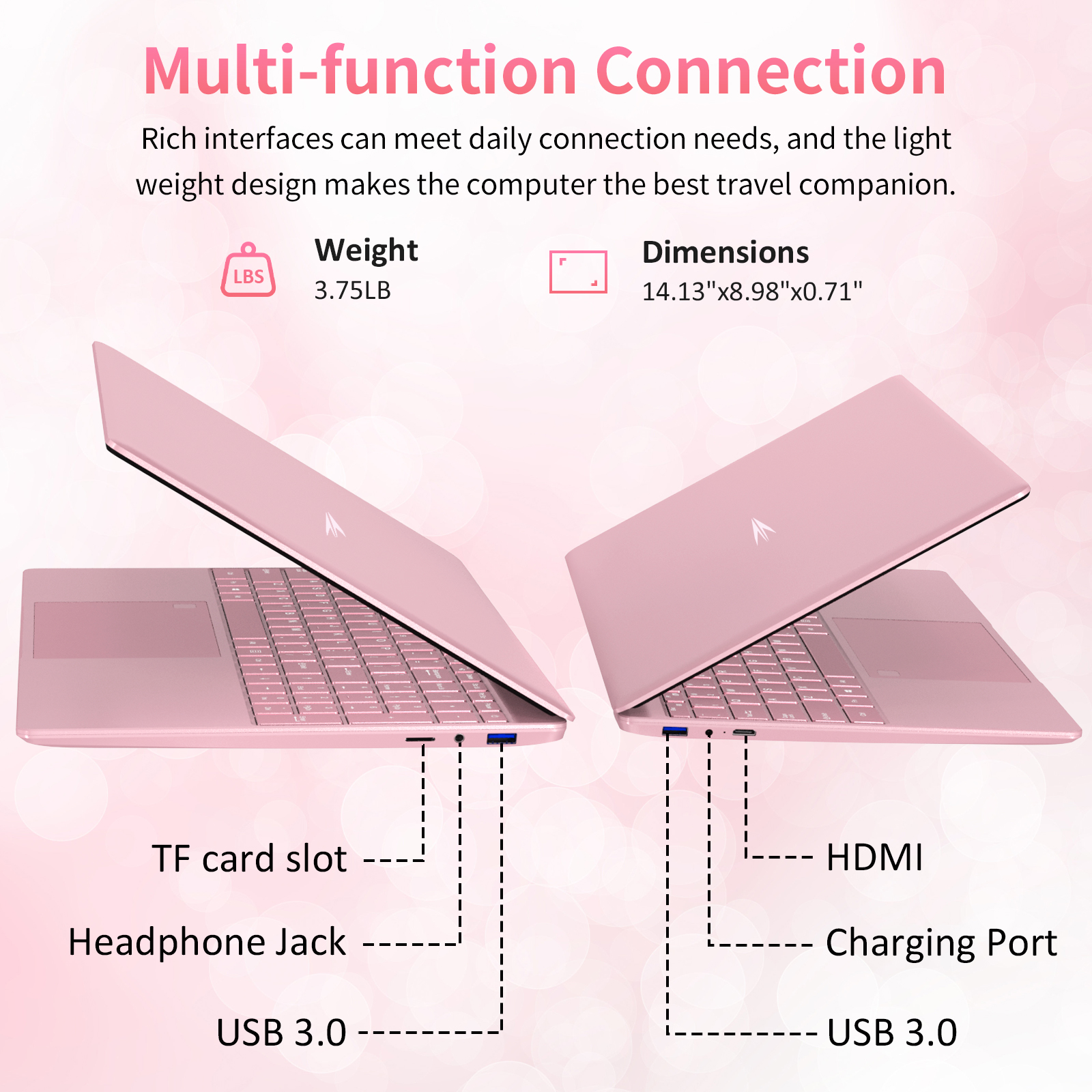 auusda 15.6" Business Laptop, 32GB RAM 1TB SSD, Windows 11 Pro Computers, Intel N5100 CPU, Pink