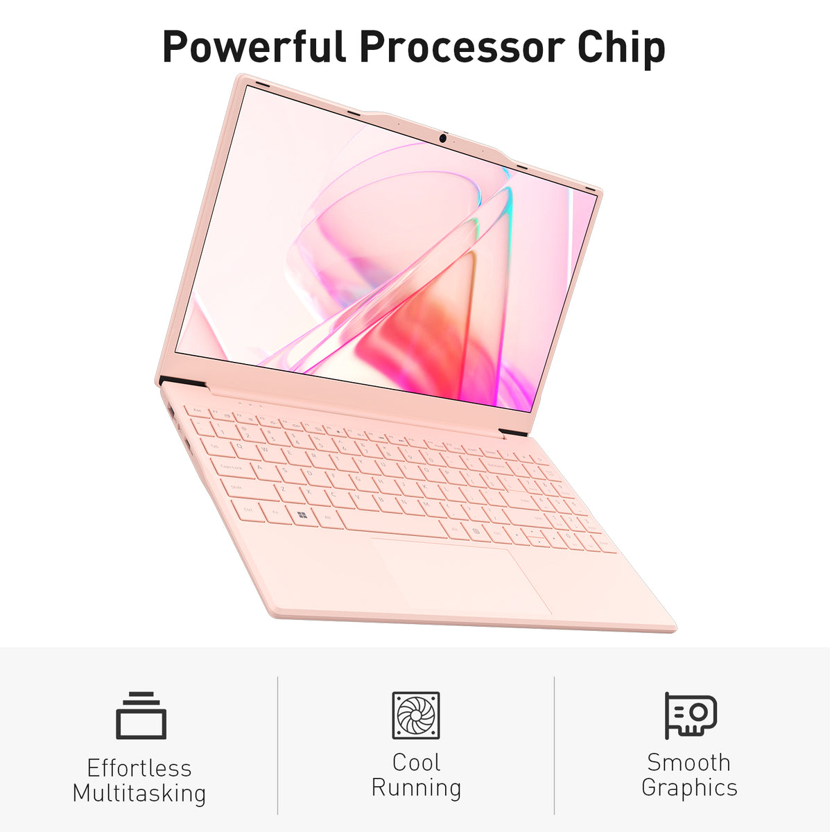 Auusda Laptop Computer, 14.1 Inch, 16GB RAM, 512GB SSD NVMe, Pink