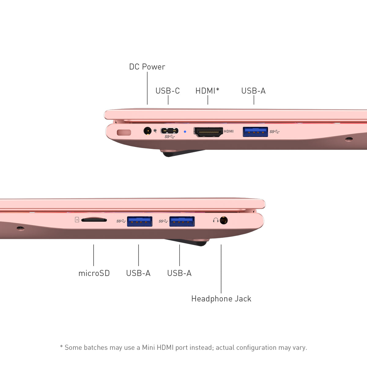 Auusda Laptop Computer, 14.1 Inch, 16GB RAM, 512GB SSD NVMe, Pink Rose
