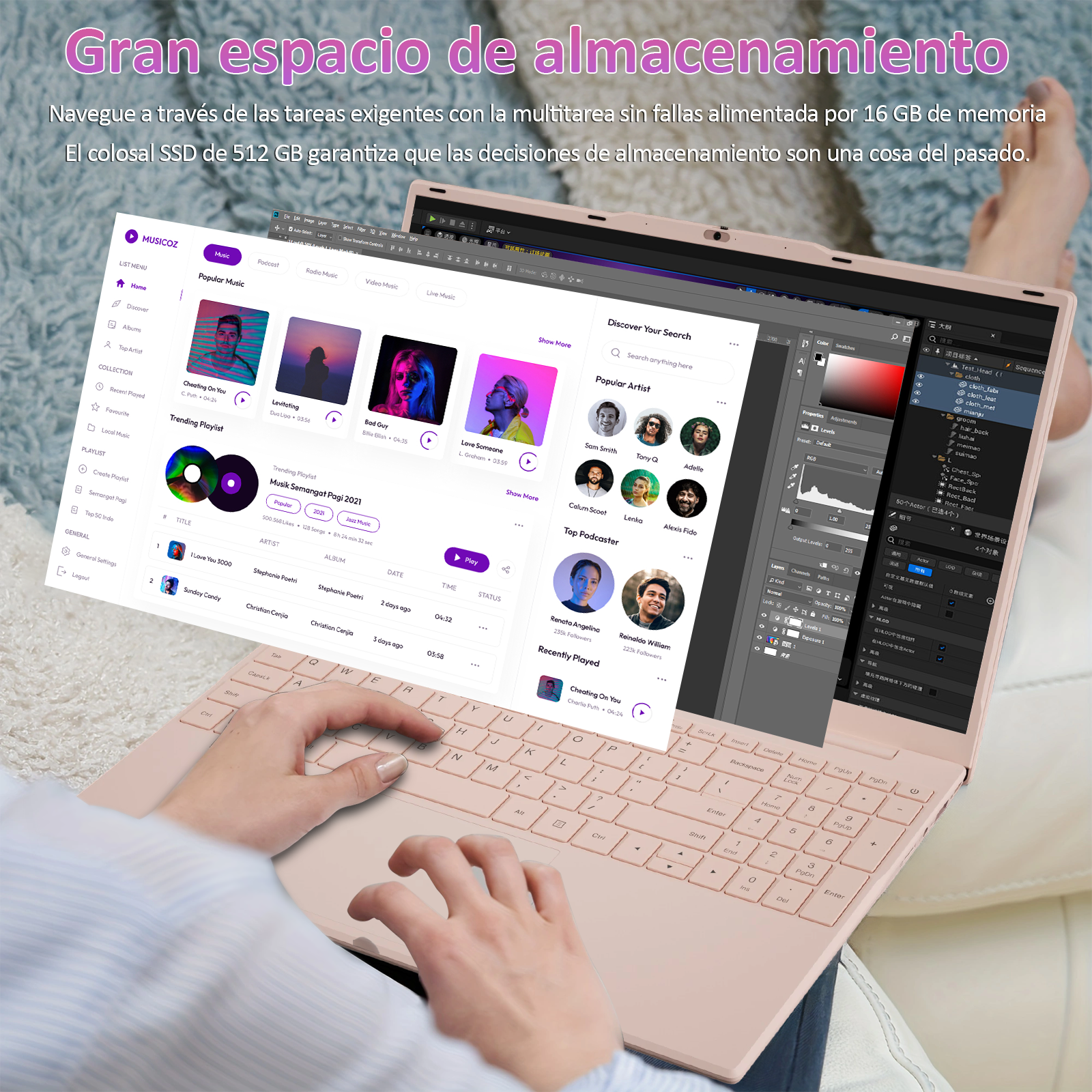 Auusda Laptop 15,6 Zoll, Prozessor N5100 (2,8 GHz), 16 GB RAM, 512 GB SSD | 1920×1080, 6000 mAh , Dualband-Wifi, Bluetooth 4.2, integrierte Webcam, leicht mit 1,6 kg