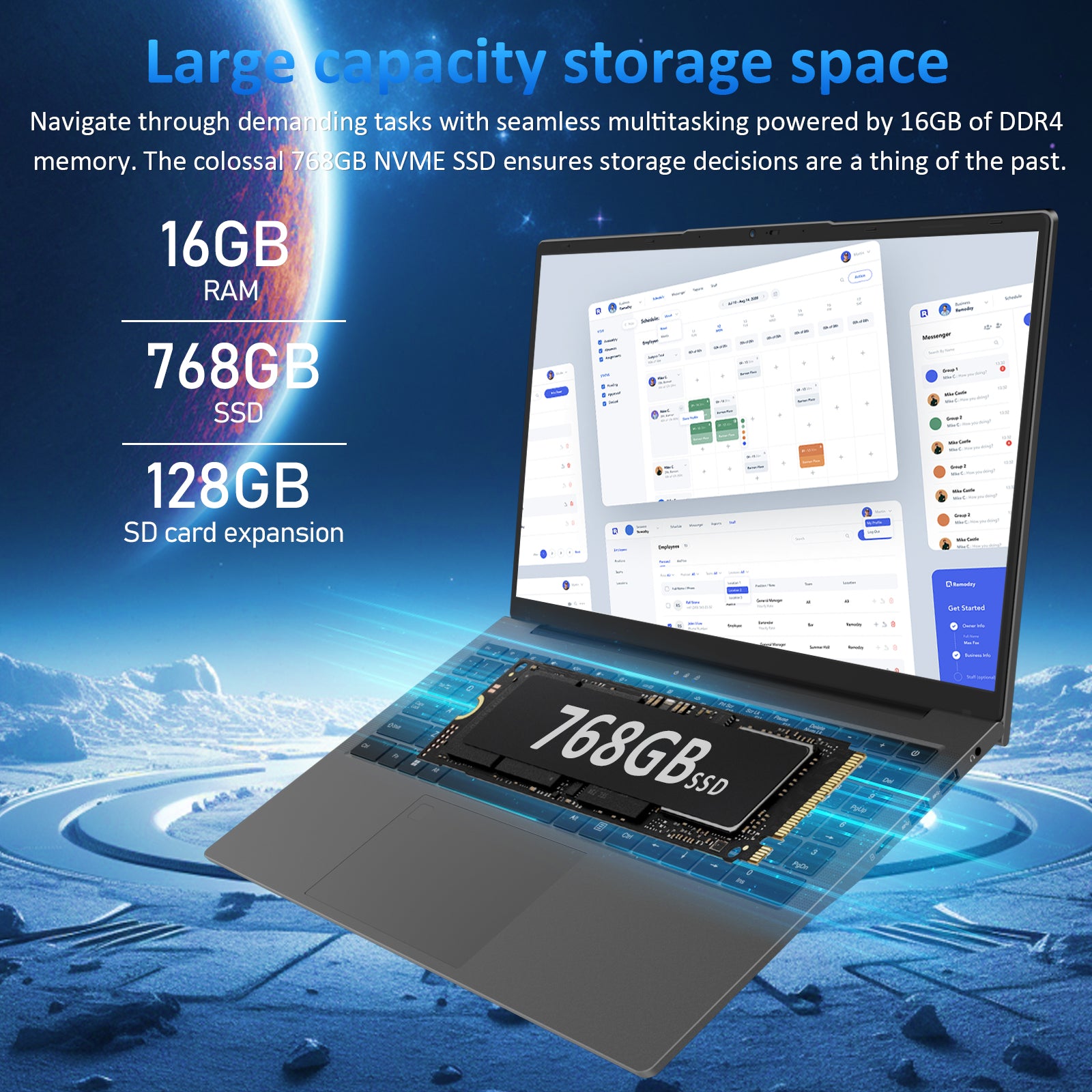 Auusda T1568 Gaming Laptop– AMD Ryzen7 5825U Large capacity storage space