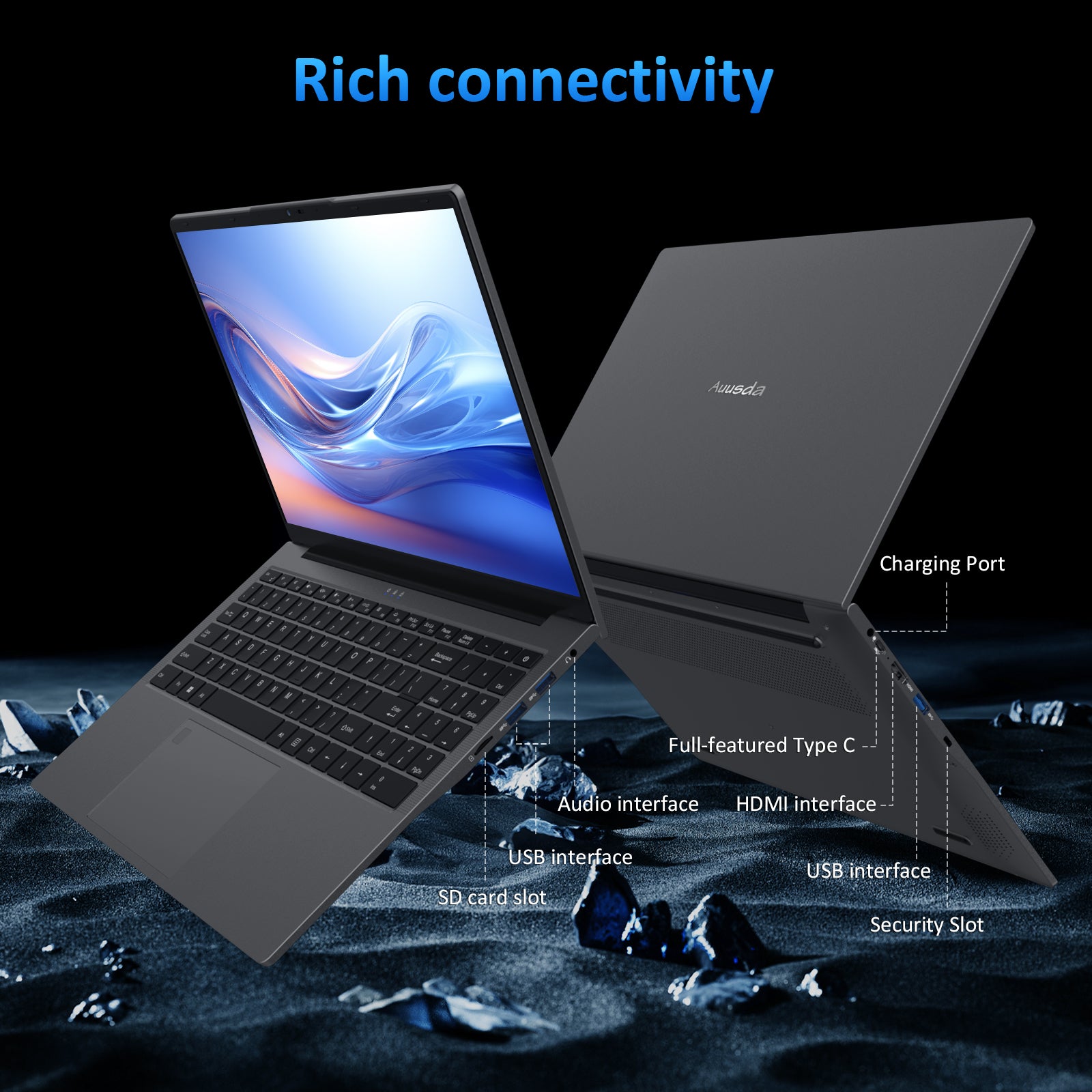 Auusda T1568 Gaming Laptop– AMD Ryzen7 5825U Rich connectivity
