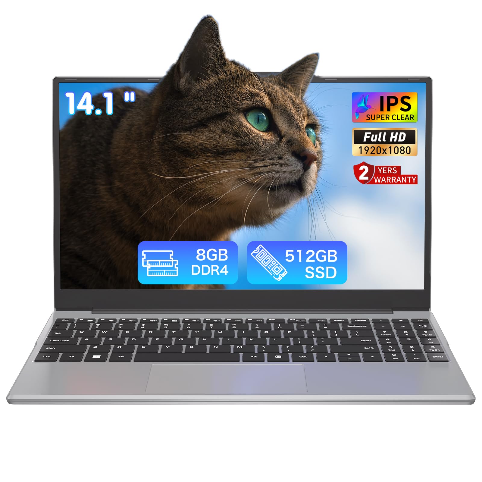 Auusda 2026 Traditional Laptop 14.1" for Students & Work, 4-Core N5095