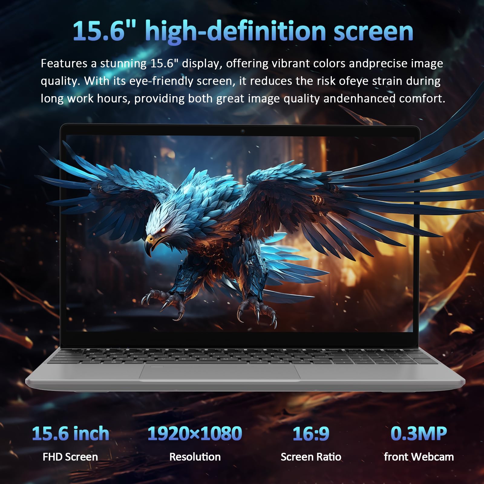 Ordinateur portable professionnel Auusda T152A - Processeur Intel N95, 32 Go de RAM, 1 To de SSD
