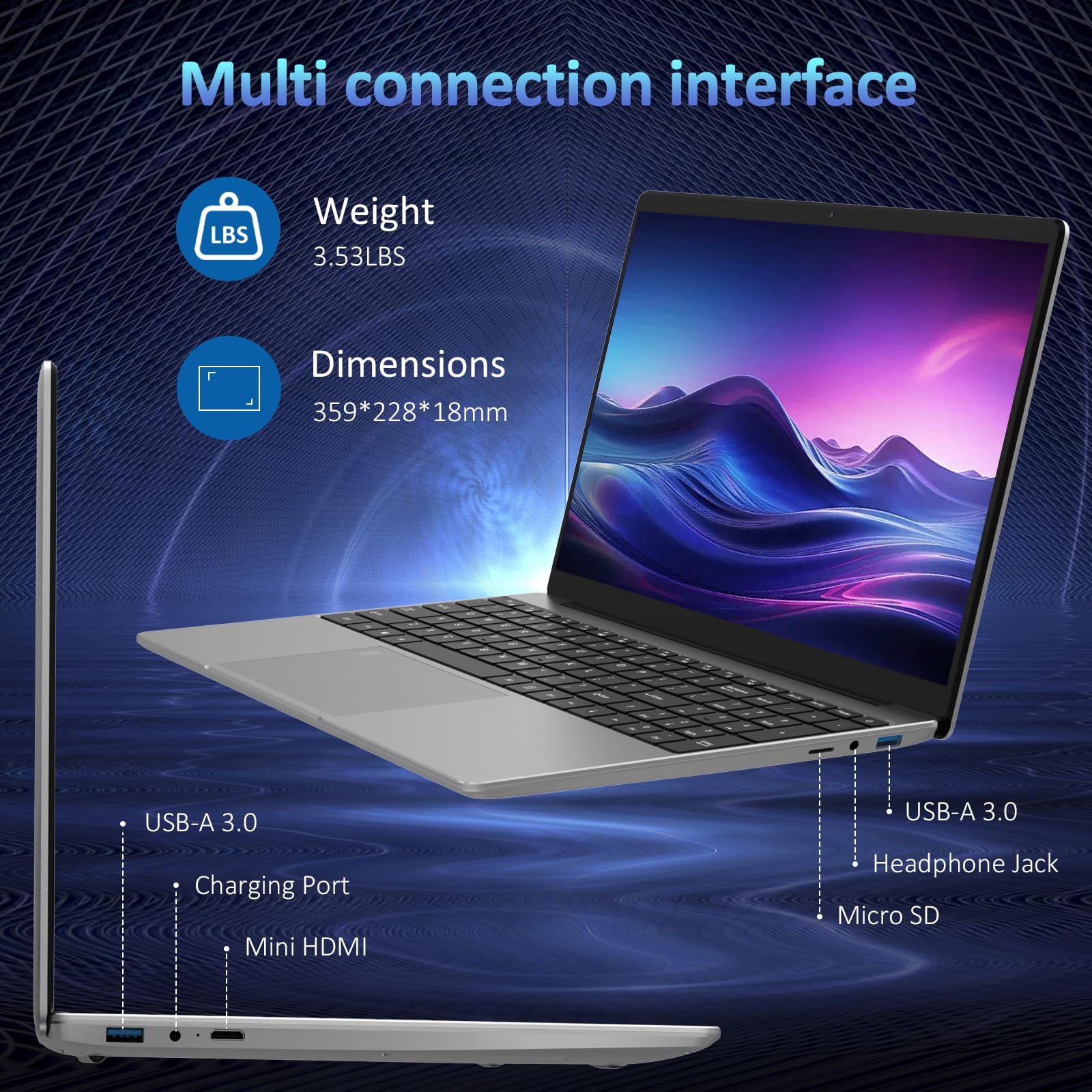 Ordinateur portable professionnel Auusda T152A - Processeur Intel N95, 32 Go de RAM, 1 To de SSD