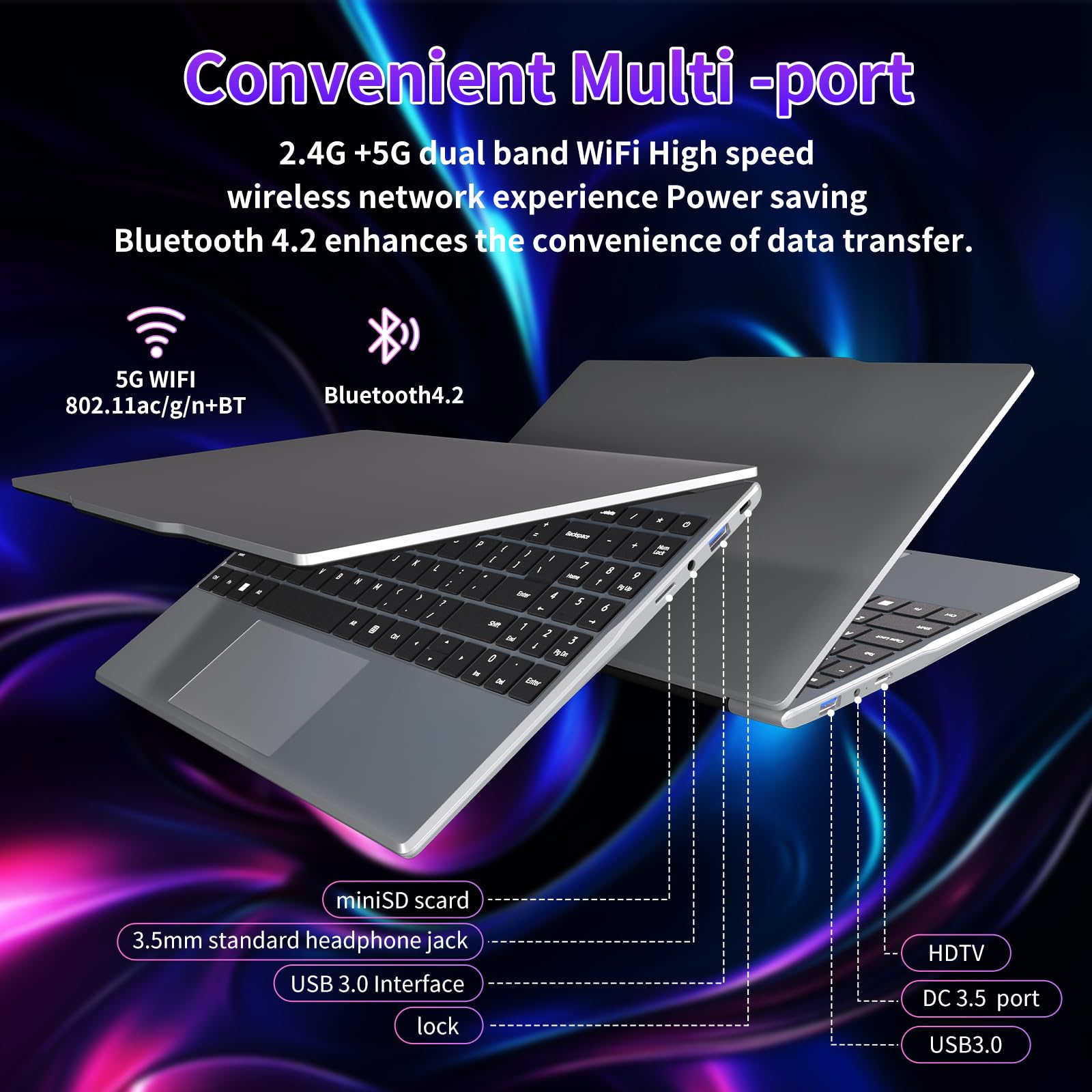 Auusda 2026 Traditional Laptop 14.1" for Students & Work, 4-Core N5095
