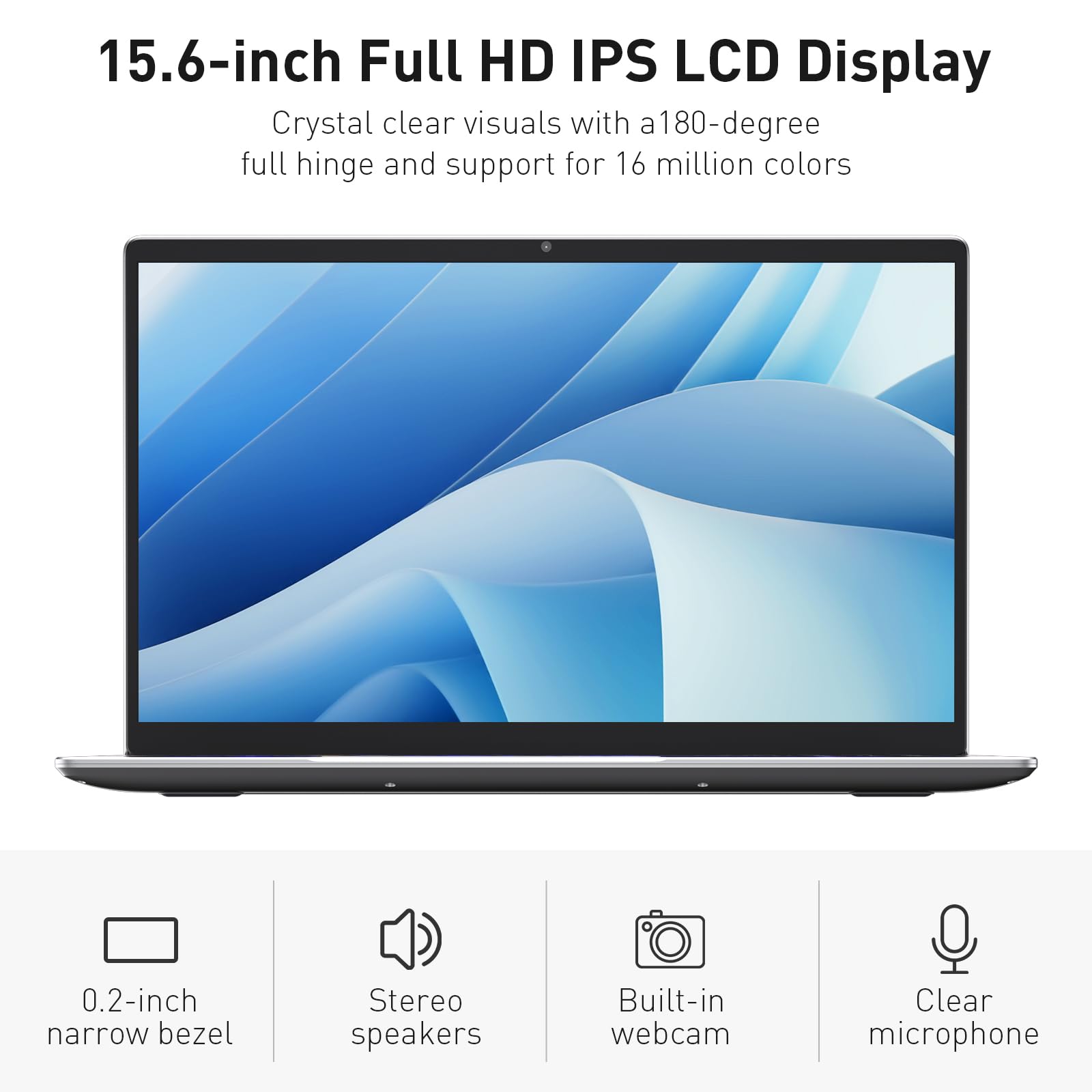 auusda Business Laptop Computer for Work, Notebook PC for College Students, 15.6" FHD Display, 4-Core Processor, Backlit Keyboard, Fingerprint ID, Up to 10TB Storage, 16GB DDR4 RAM, 512GB NVMe, Silver