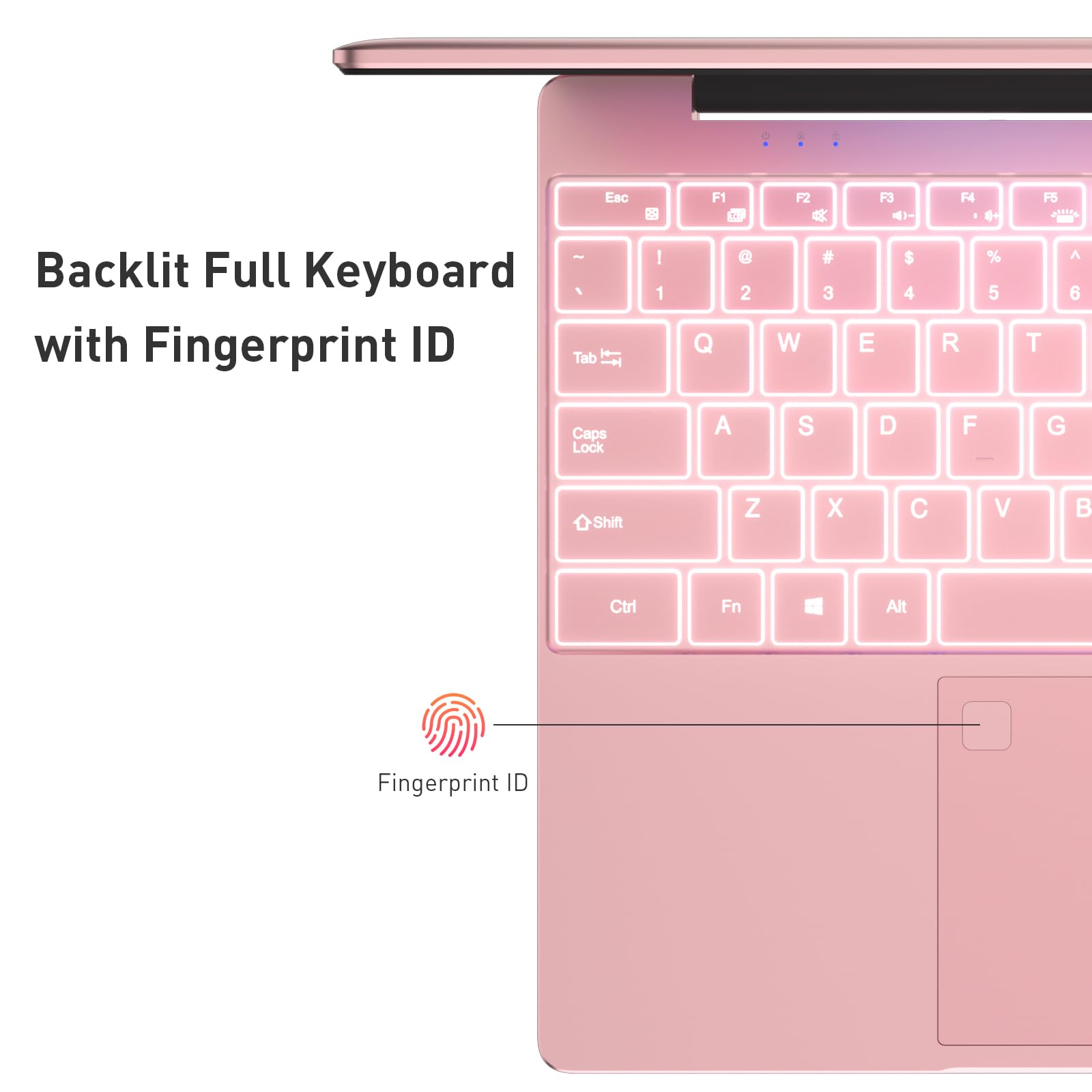 Auusda Business Laptop Computer for Work, Notebook PC for College Students, 15.6" FHD Display, Up to 3.4GHz CPU, Backlit Keyboard, Fingerprint ID, Up to 10TB Storage, 16GB DDR4 RAM, 1TB NVMe, Pink
