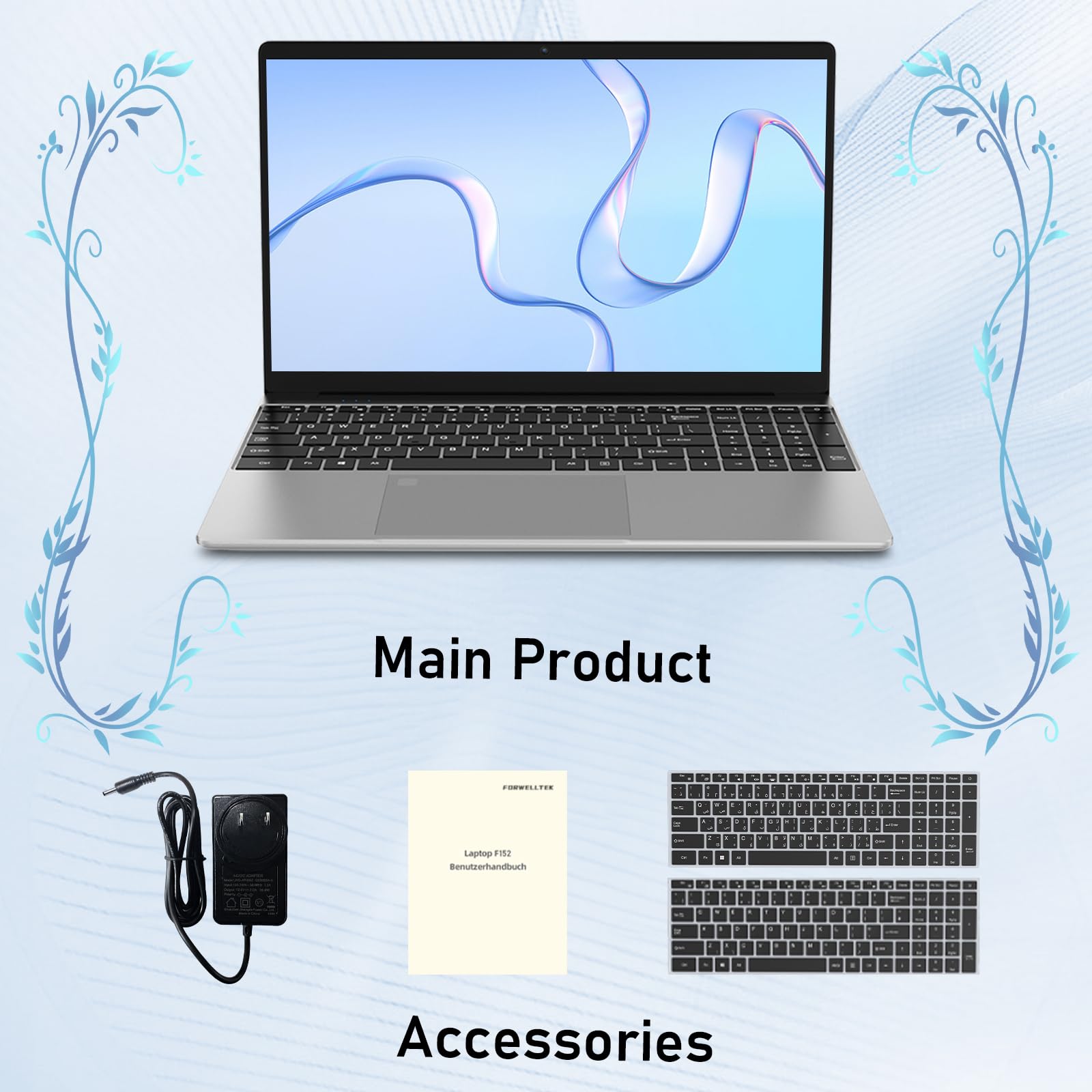 Ordinateur portable professionnel Auusda T152A - Processeur Intel N95, 32 Go de RAM, 1 To de SSD