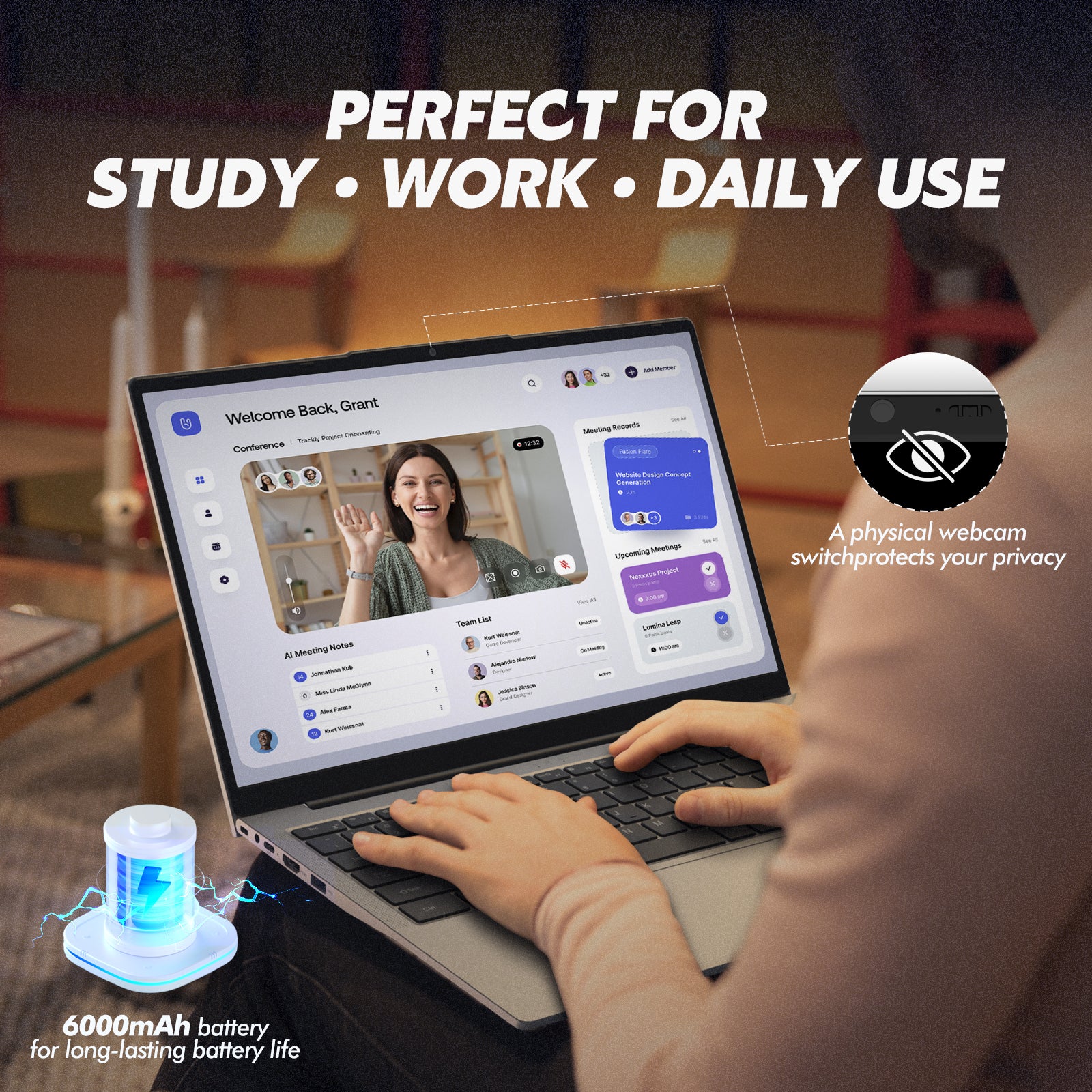 Auusda T156A Laptop - AMD Athlon Silver 3050e, 32GB DDR4 + 1T SSD, Silver