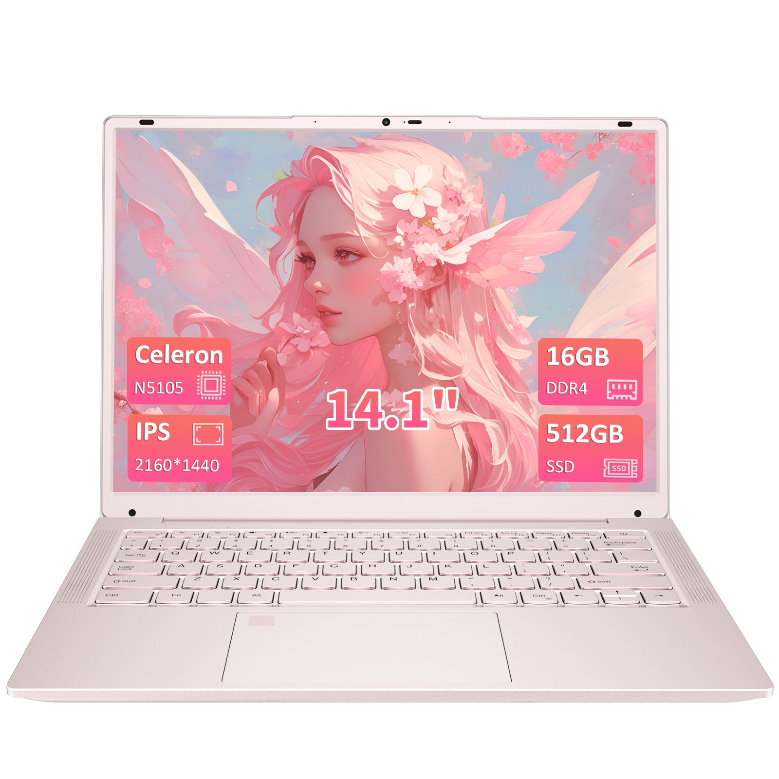 Auusda T140J N5105 16GB DDR4 + 512GB SSD,Pink