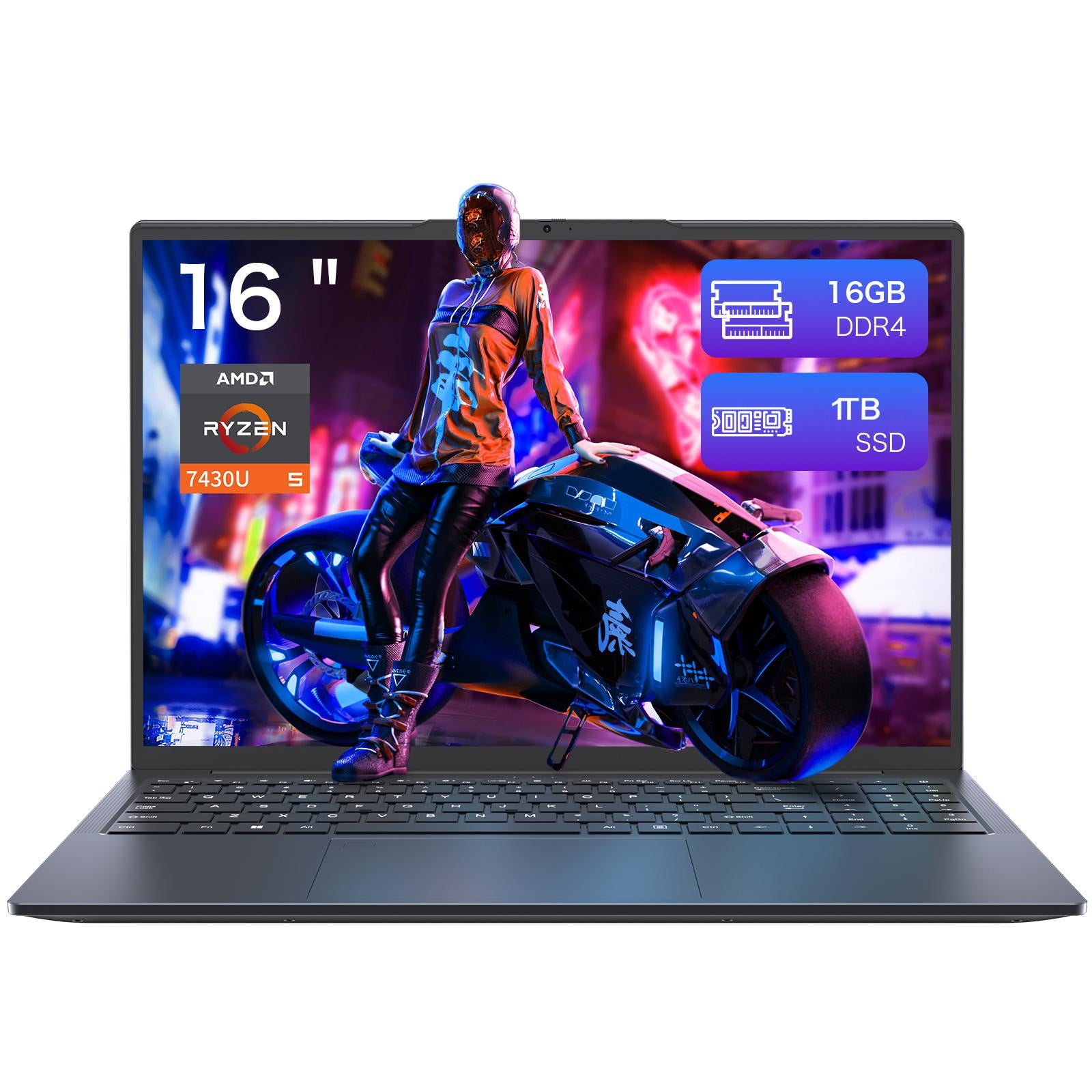 Auusda  16" T160R AMD Ryzen 5 7430U 32GB RAM 1TB SSD,Grey