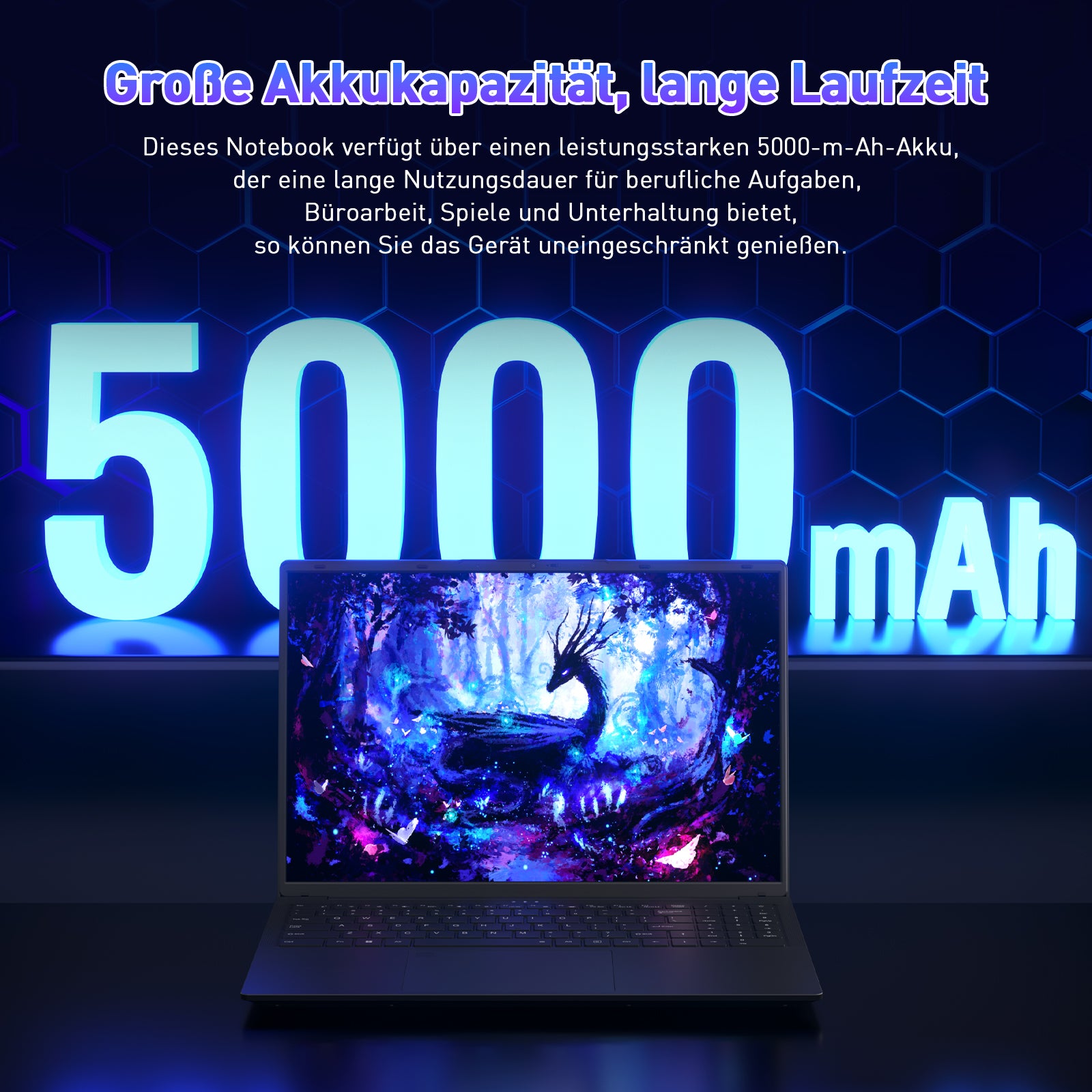 Auusda Laptop 16 Zoll Notebook, 16 GB RAM, 512 GB SSD, Prozessor R5 3500U(stärker als i5-13420H, bis zu 3.7GHz) FHD Display, Fingerabdrucksensor, BT5.3, Wifi6, Full-Function Type-C