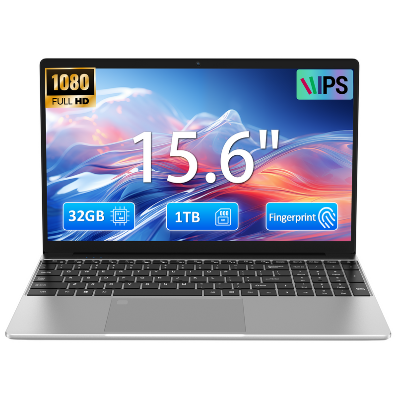 Auusda T152A Business Laptop Intel N150 CPU 32GB RAM 1TB SSD Silver
