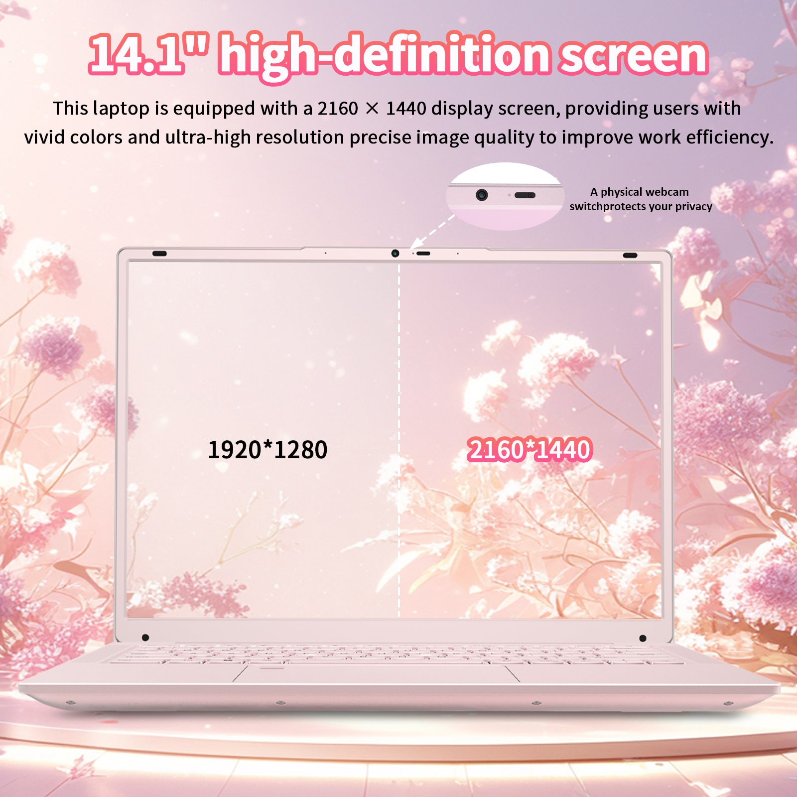 Auusda T140J N5105 16GB DDR4 + 512GB SSD,Pink