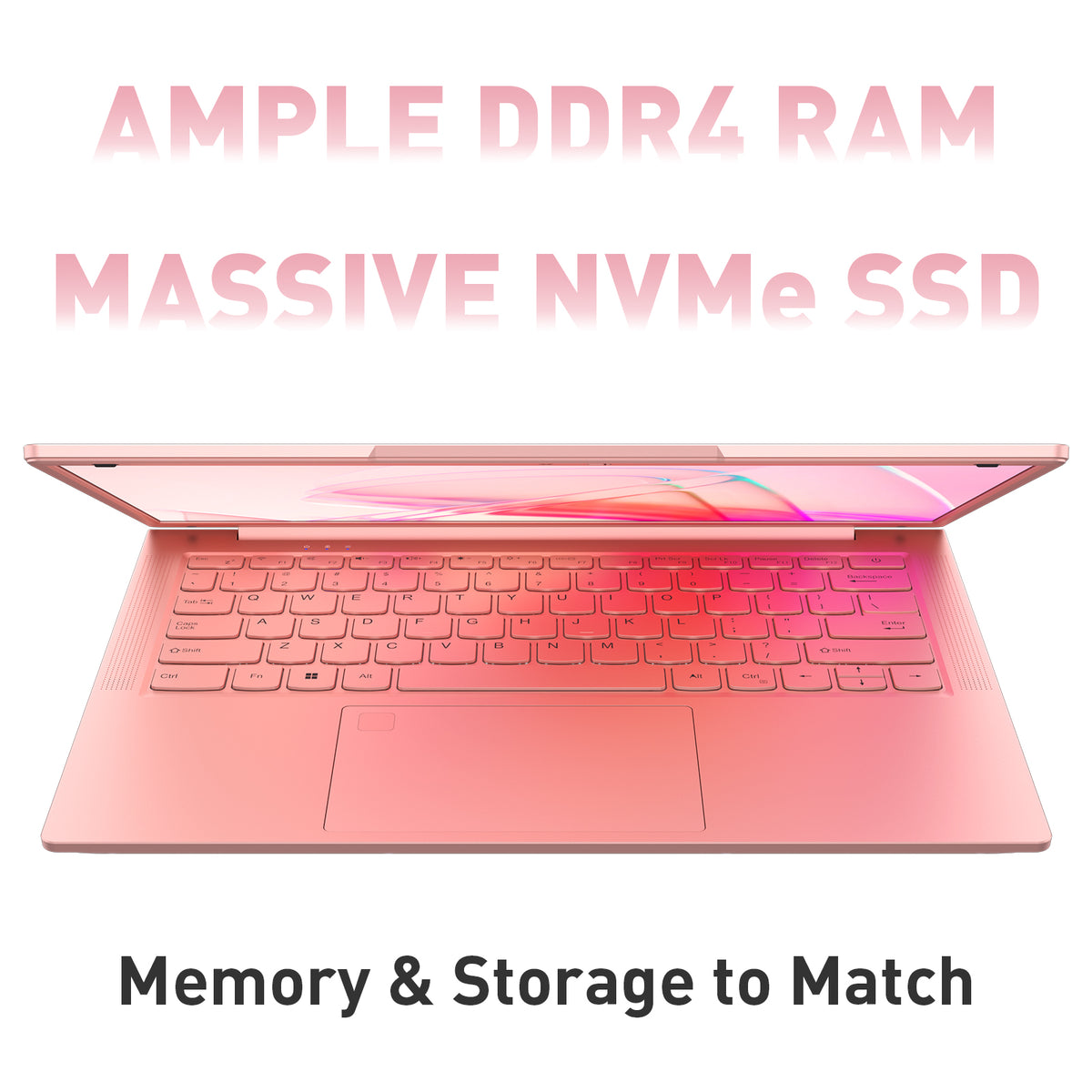 Auusda Laptop Computer, 14.1 Inch, 8GB RAM, 256GB SSD NVMe, Pink