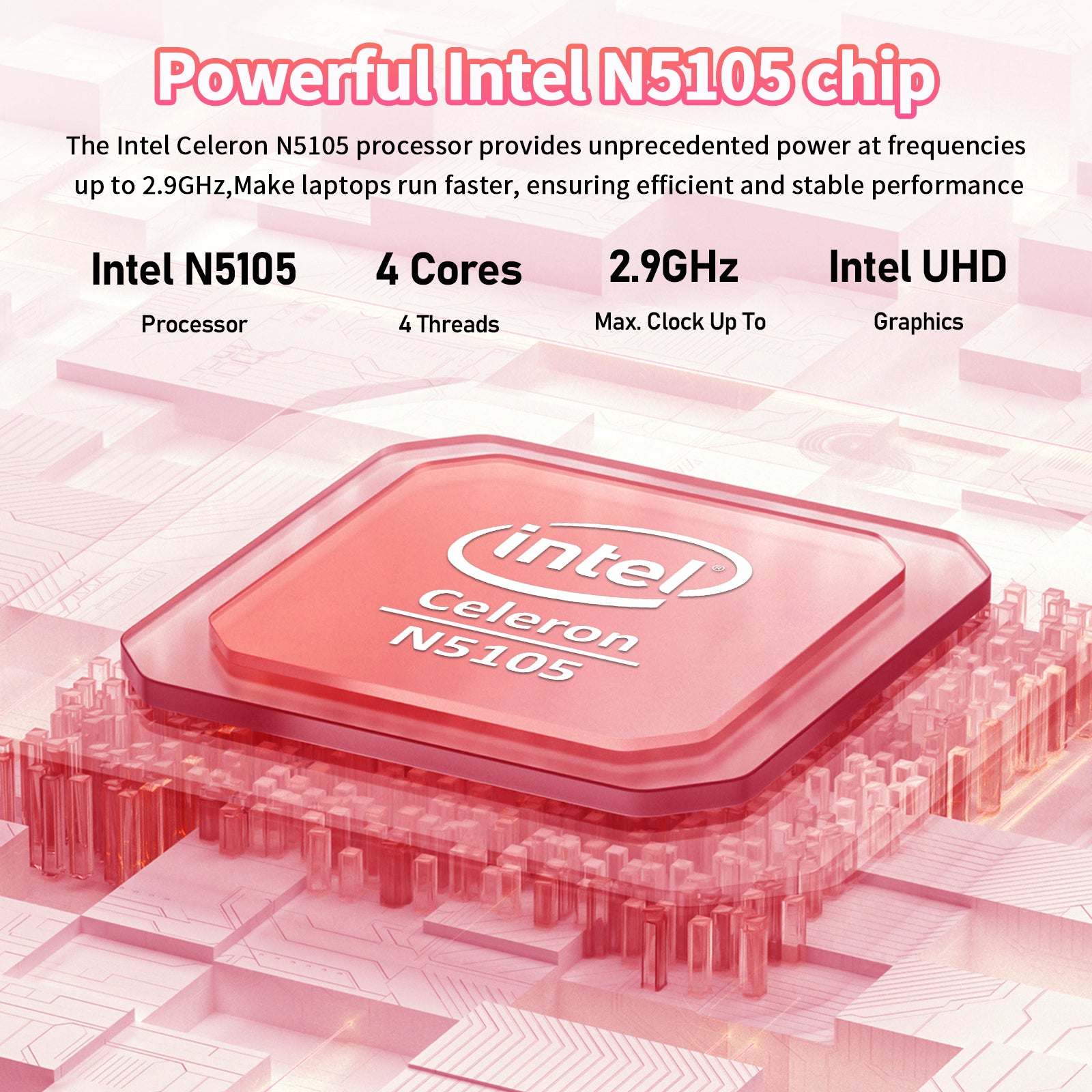 Auusda T140J N5105 16 GB DDR4 + 1 TB SSD, Pink