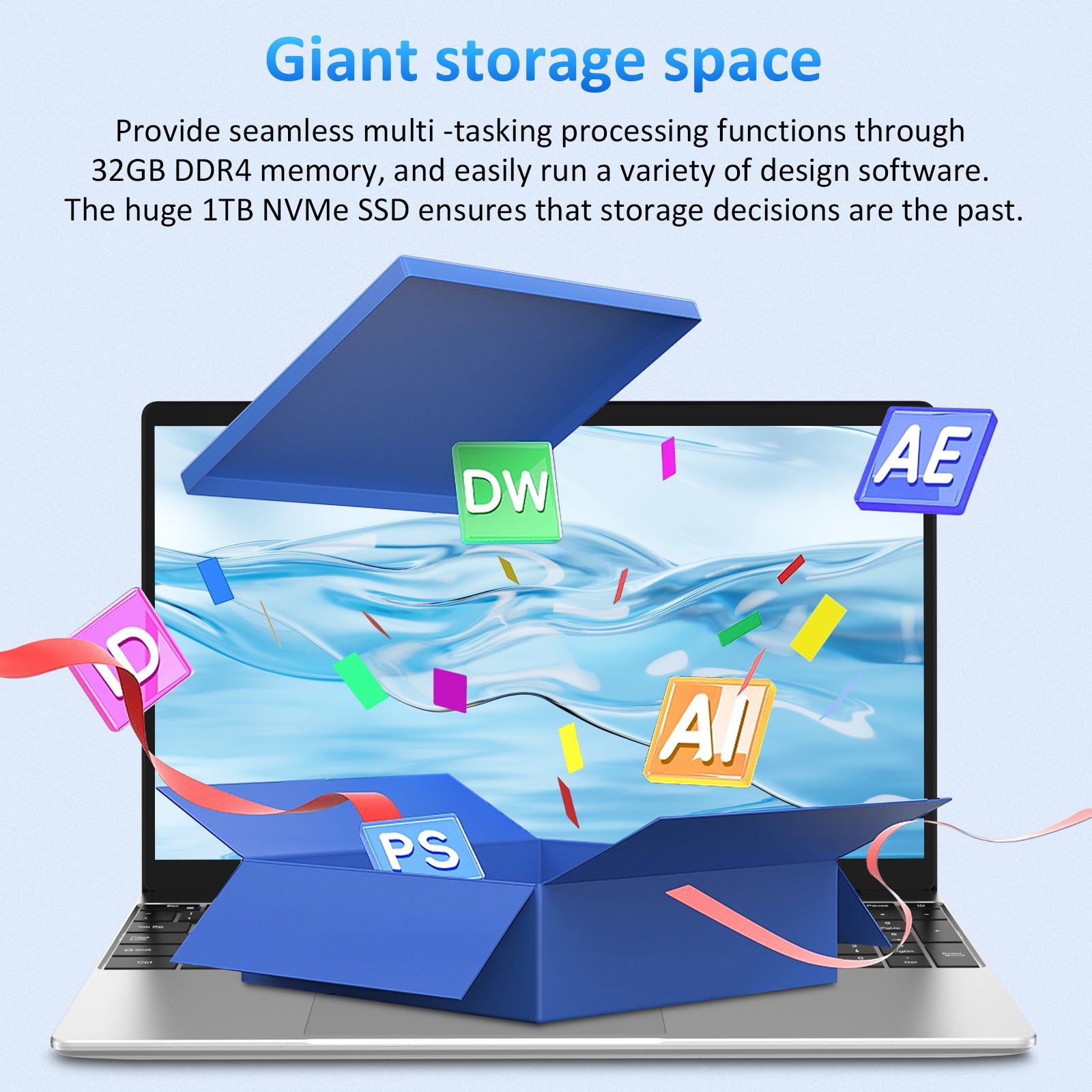 auusda T152A 15.6" IPS Laptop, Intel N95 Processor, 16GB DDR4 RAM, 1TB NVMe SSD, UHD Graphics, 1920×1080 Full HD, 2.4G/5G WiFi, BT 5.0, Mini HDMI, Windows 11 Pro, 8000mAh Battery