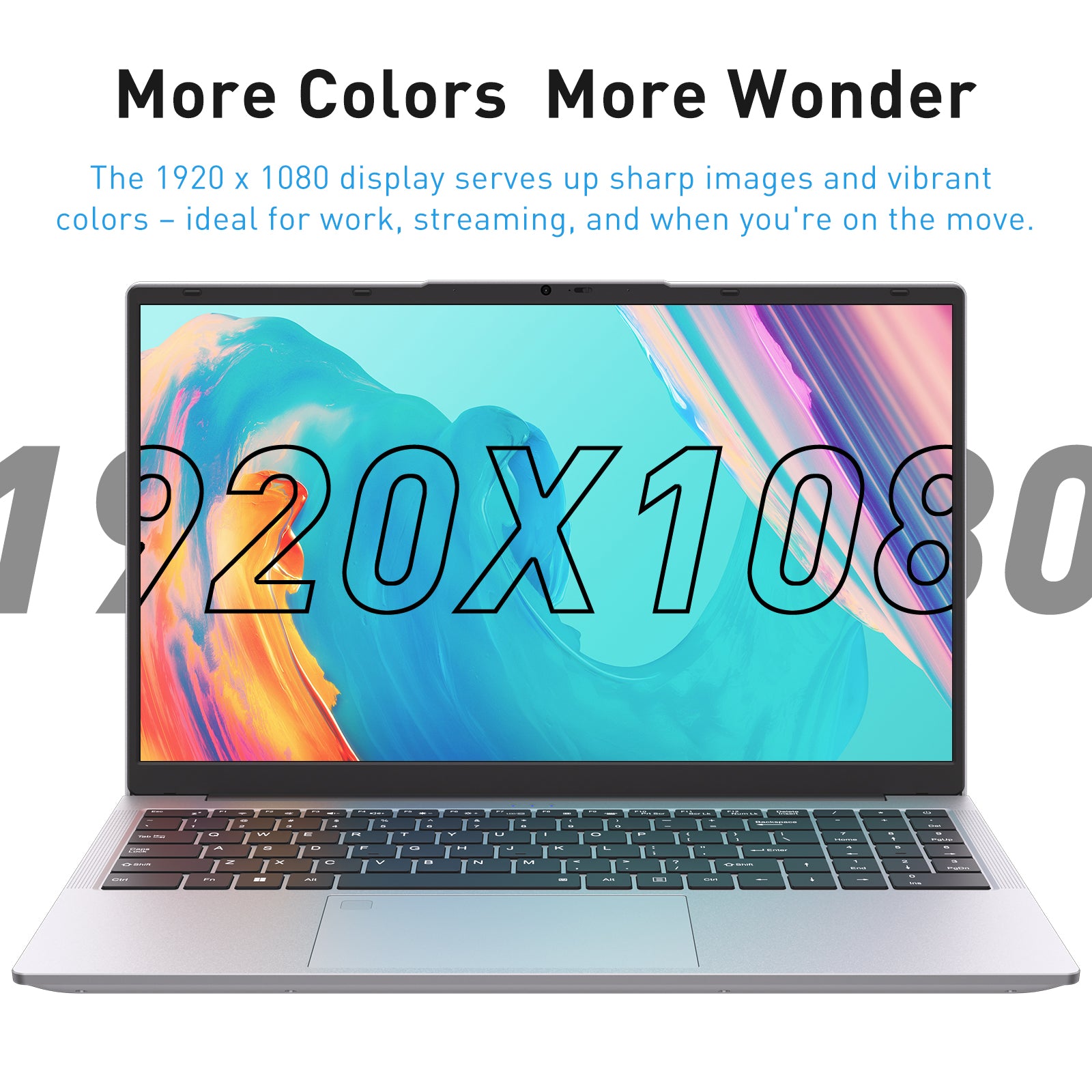 Laptop 15.6 Inch PC, 16GB Dual RAM 512GB SSD, Ordinateur Portable, Type-C Full Function, Dual-Core Processor Up to 2.8GHz, Backlit Fingerprint Unlock, 1920x1080P FHD WiFi 5 USB 3.0&2.0 6000mAh, Silver