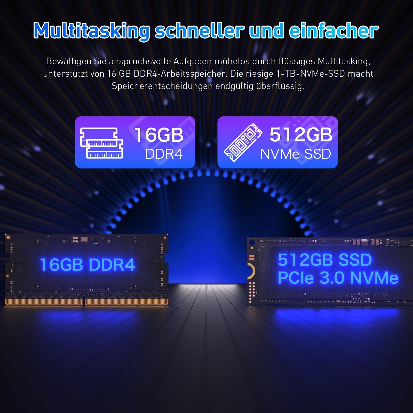 Auusda Laptop 16 Zoll Notebook, 16 GB RAM, 512 GB SSD, Prozessor R5 3500U(stärker als i5-13420H, bis zu 3.7GHz) FHD Display, Fingerabdrucksensor, BT5.3, Wifi6, Full-Function Type-C