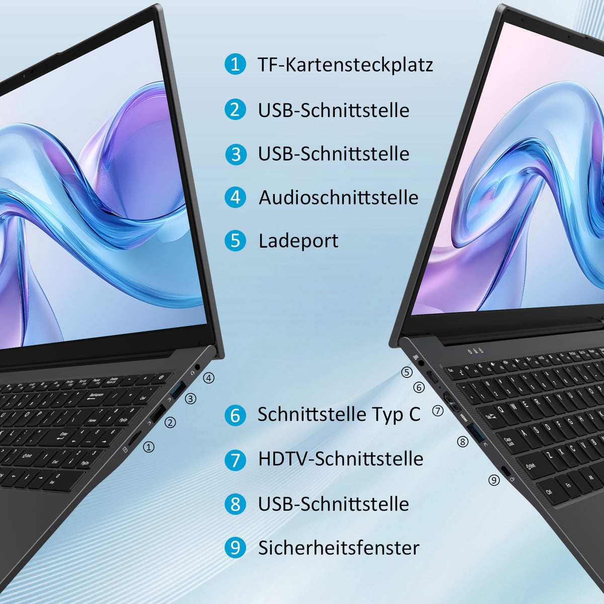 Auusda Laptop 15,6 Zoll Grau, N95 4-Kern-Prozessor, 16GB DDR4 RAM 512GB NVMe SSD, Notebook mit Full HD Display, Beleuchtete Tastatur, Fingerabdrucksensor, für Büro und Studium