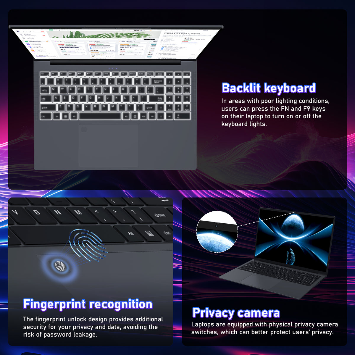 Ordinateur portable professionnel Auusda T152A - Processeur Intel N95, 32 Go de RAM, 1 To de SSD