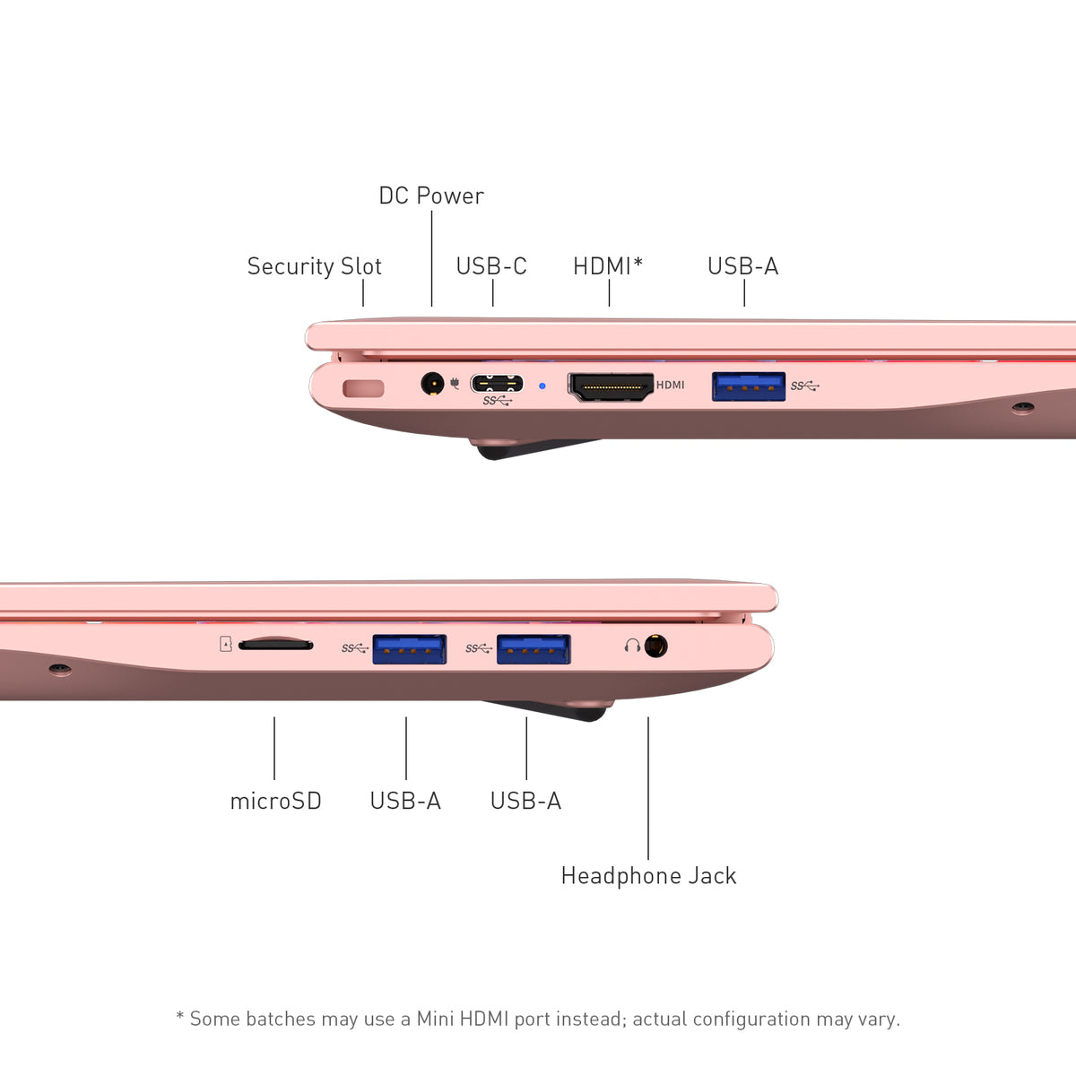 Auusda Laptop Computer, 14.1 Inch, 8GB RAM, 256GB SSD NVMe, Pink