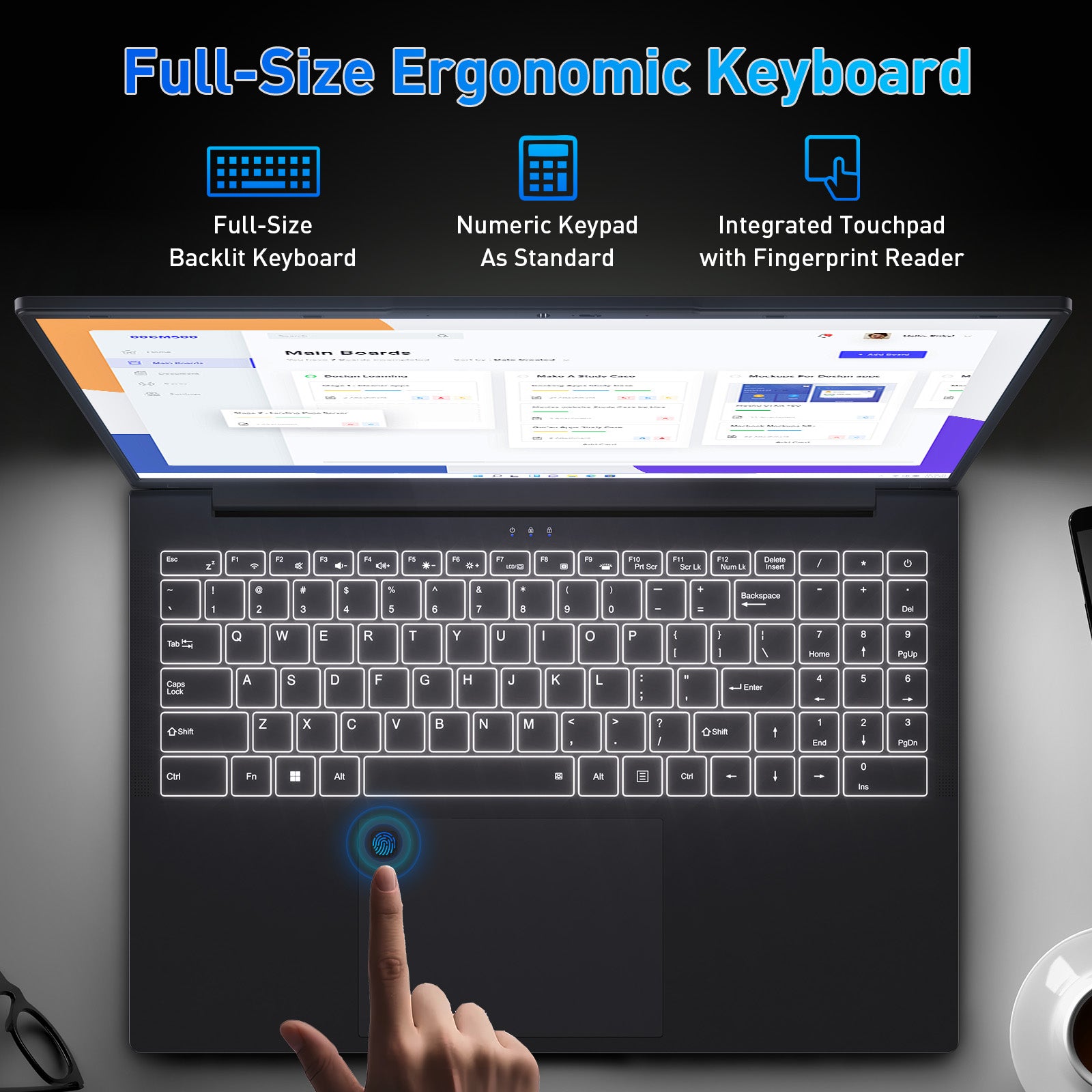 auusda 16Inch Laptop, 16GB DDR4 RAM+1TB SSD, Type C*2, Fingerprint Unlocking Backlit Keyboard, High-Speed Performance 3500U (4C 8T up to 3.7GHz), USB 3.0&2.0, HDMI, 5000mAh, Black Computer