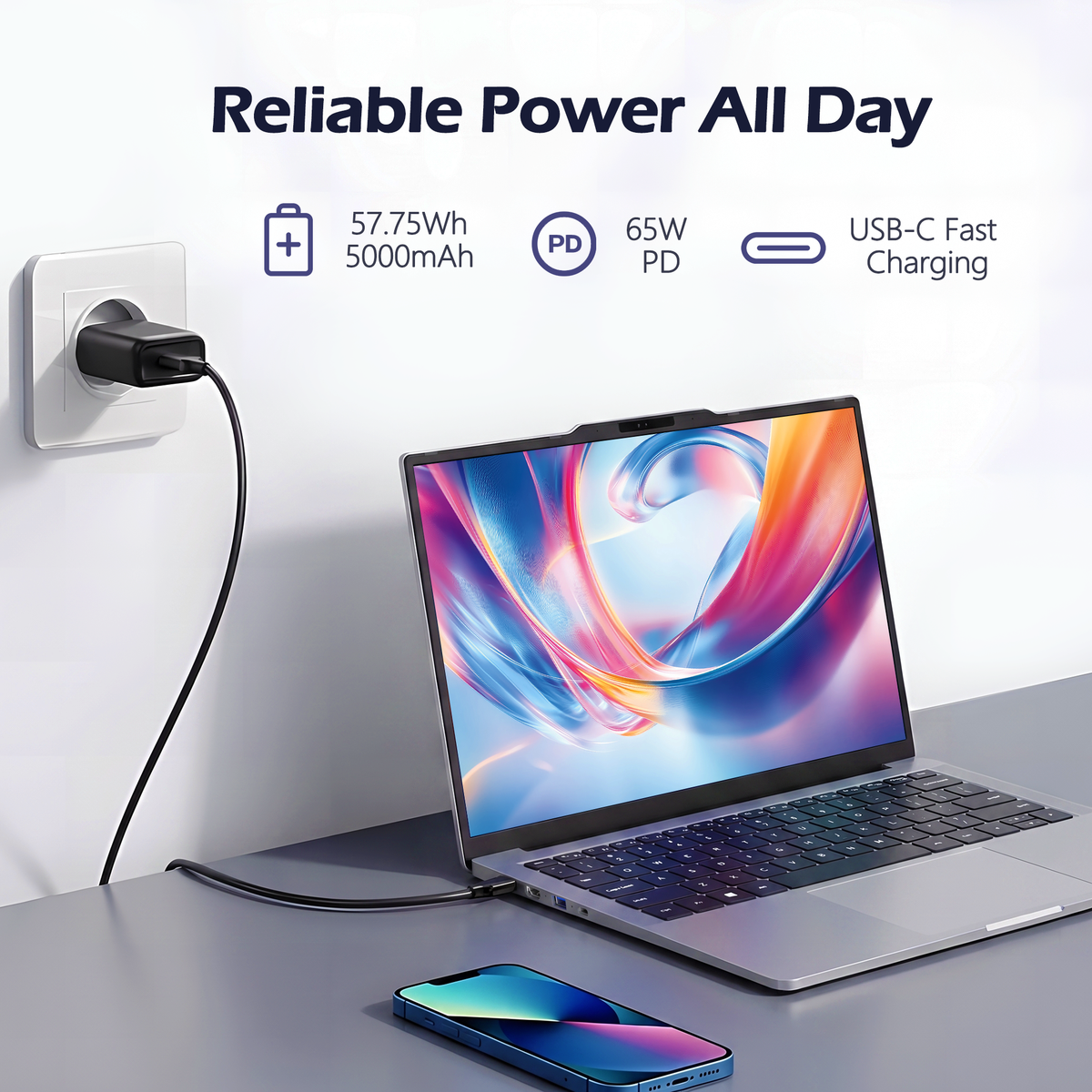 Auusda 15.6" Laptop Computer, AMD Ryzen 5 6600U, 12GB LPDDR5 RAM 1TB NVMe SSD, Windows 11 Pro Business Laptop, Backlight Keyboard, Face Unlock, Silver