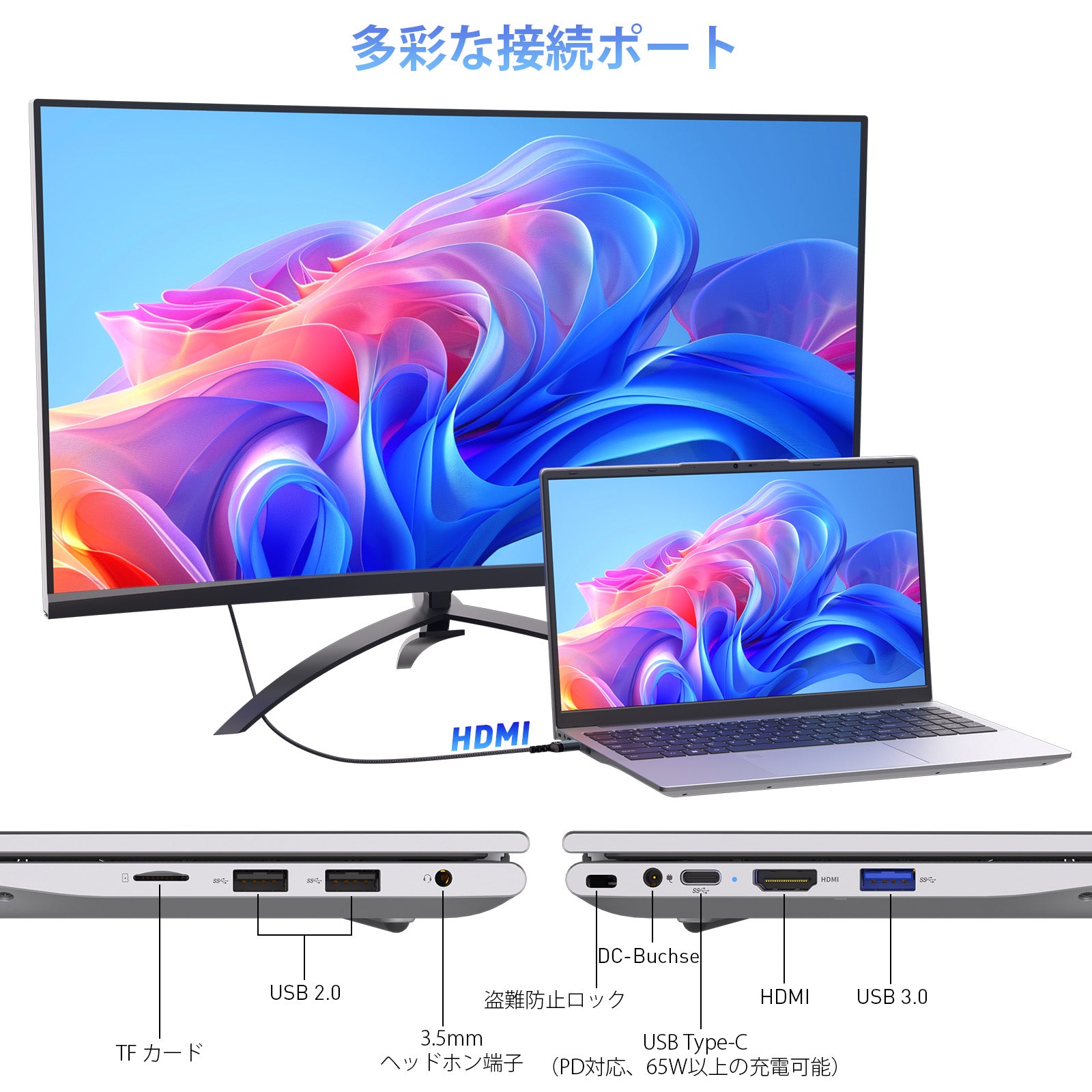 ノートパソコン MS Office 搭載「Athlon 3050E 最大2.8GHz 15.6インチ 6000mAh大容量バッテリー スロット*2 DDR4 32GB 1TB M.2 SSD ノートPC」Win 11 Pro/テンキー付き/WiFi 5/USB 3.0/Type-C（全機能対応）/HDMI/BT 4.2 日本語キーボードフィルム付き 在宅勤務 学生向けノートpc シルバー