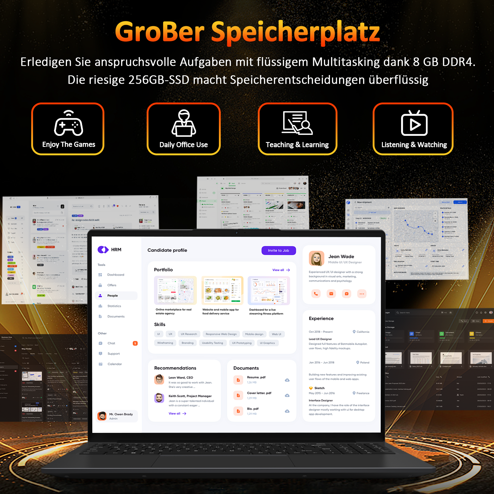 auusda Laptop 16 Zoll,Dual-Core 3250U Prozessor(Bis zu 3.5GHz),8 GB DDR4 RAM 256GB SSD, 16 Zoll Full HD Display with Kameraverschluss,USBx3,HDMI,Micro SD Card Slot,USB Typ C,Student/Business Notebook