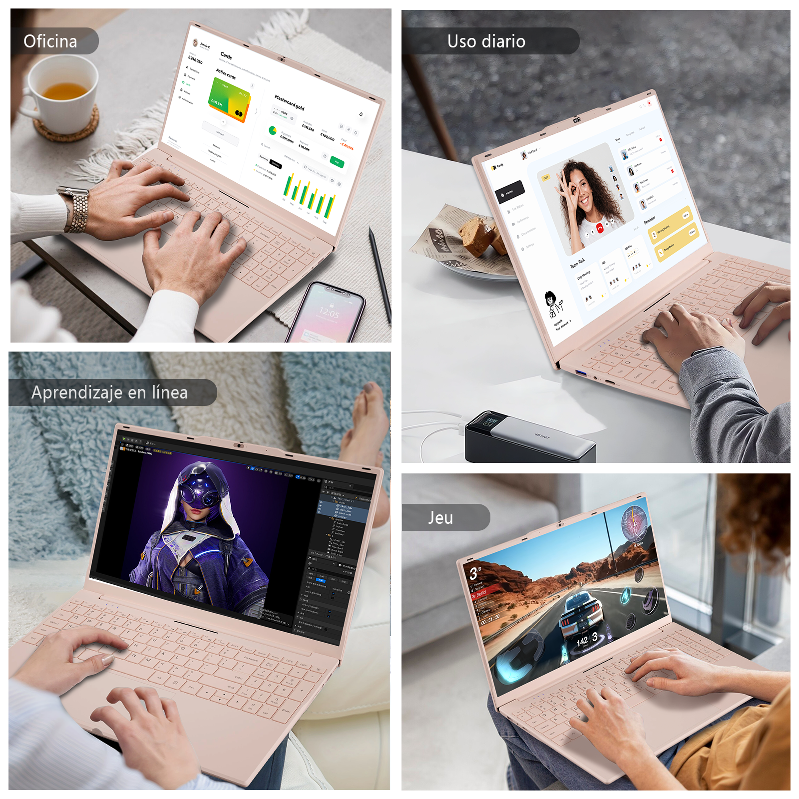 Auusda Laptop 15,6 Zoll, Prozessor N5100 (2,8 GHz), 16 GB RAM, 512 GB SSD | 1920×1080, 6000 mAh , Dualband-Wifi, Bluetooth 4.2, integrierte Webcam, leicht mit 1,6 kg