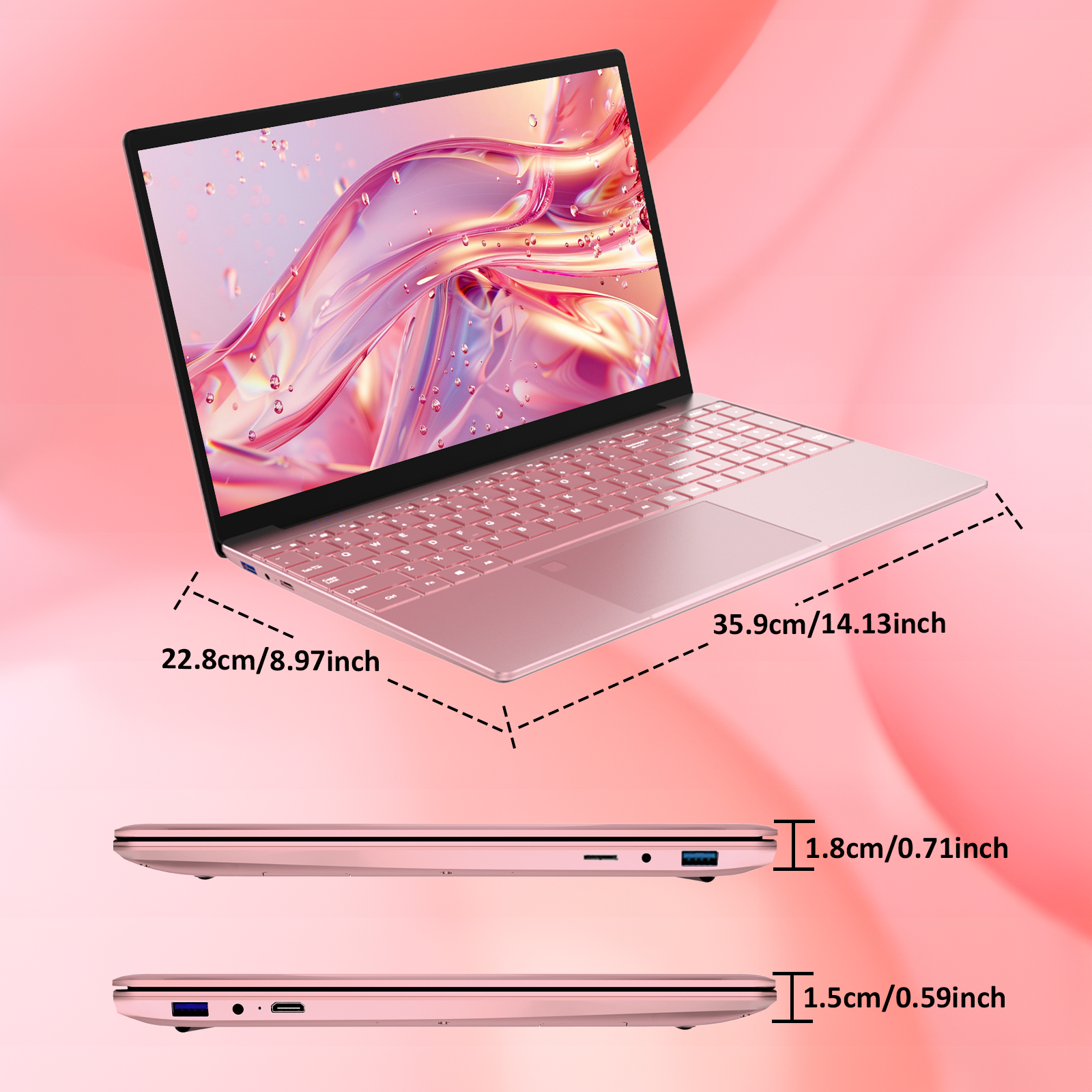 Auusda T152A Business-Laptop – Intel N95 CPU, 16 GB RAM, 512 GB SSD