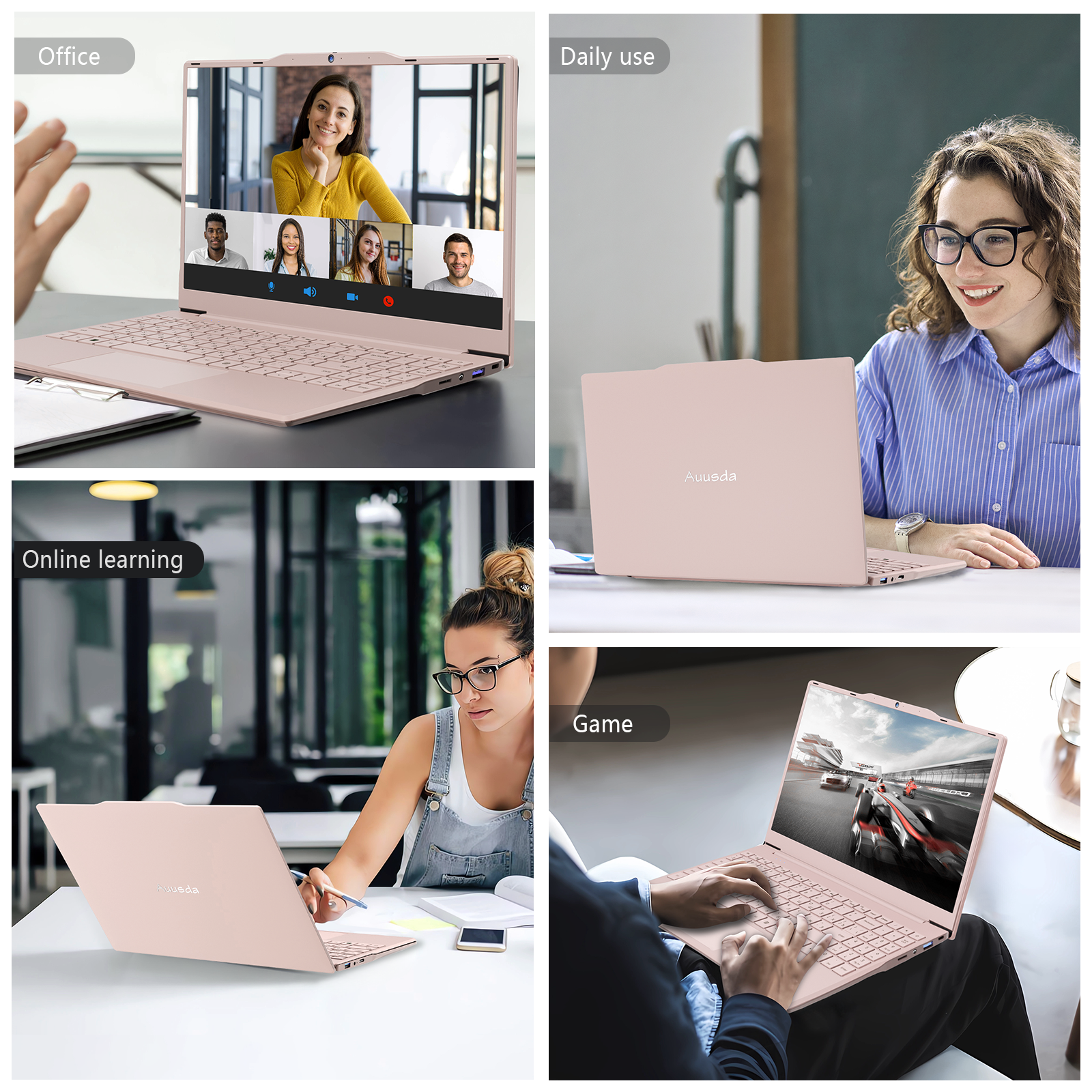 auusda T141J N5095 CPU, 8GB + 256GB,WiFi (2.4G/5G), Bluetooth 4.2/5.0,Pink