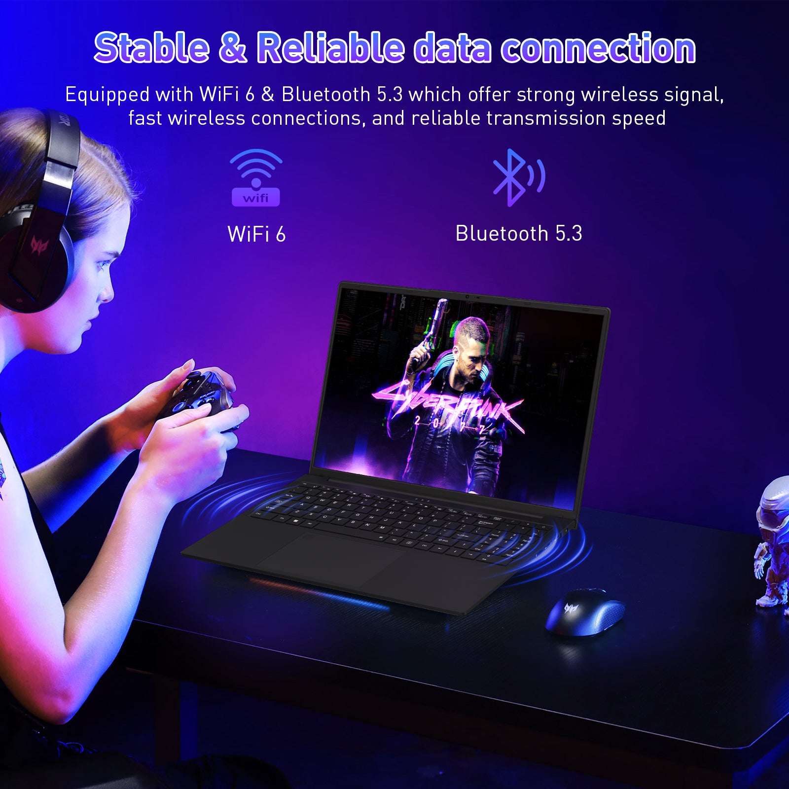 Auusda T160R Gaming Laptop AMD Ryzen 5-3500U 16+1TB，Black